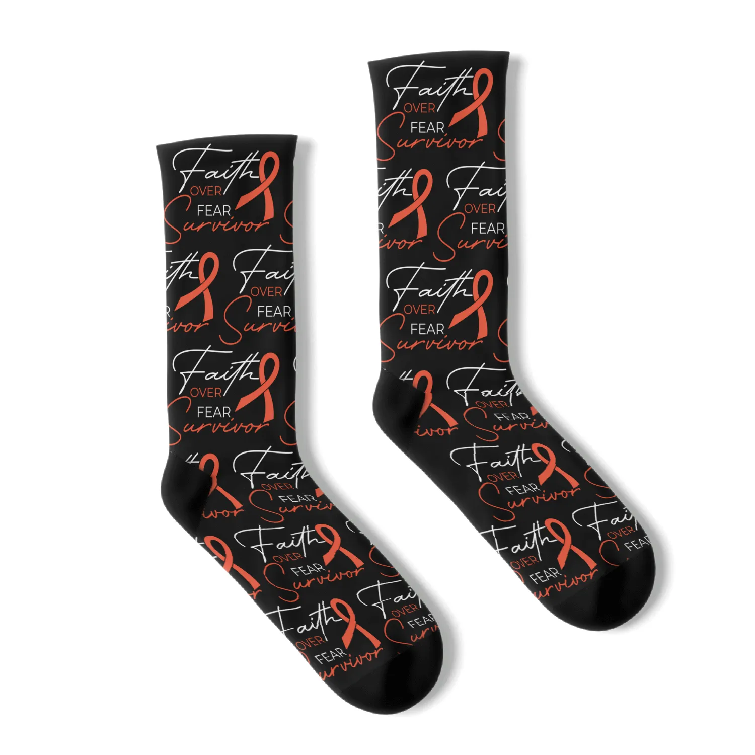 Leukemia Fight Cancer Ribbon Socks
