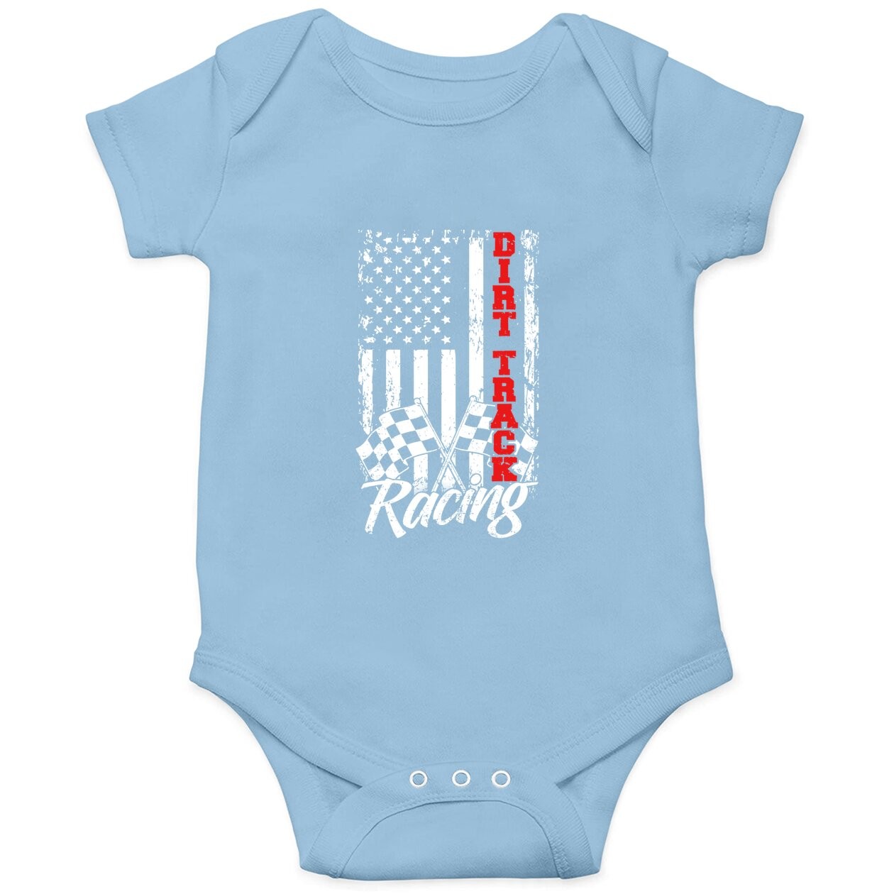 American Flag Dirt Track Racing Car Bike Driver Racer Gift Baby Bodysuit