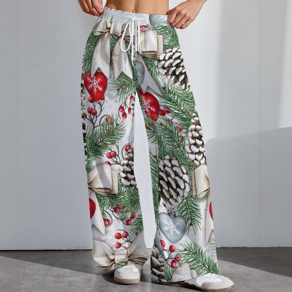Holiday Womens Stretch Pants, Festive Outfit Bottoms, Cozy Christmas Leggings