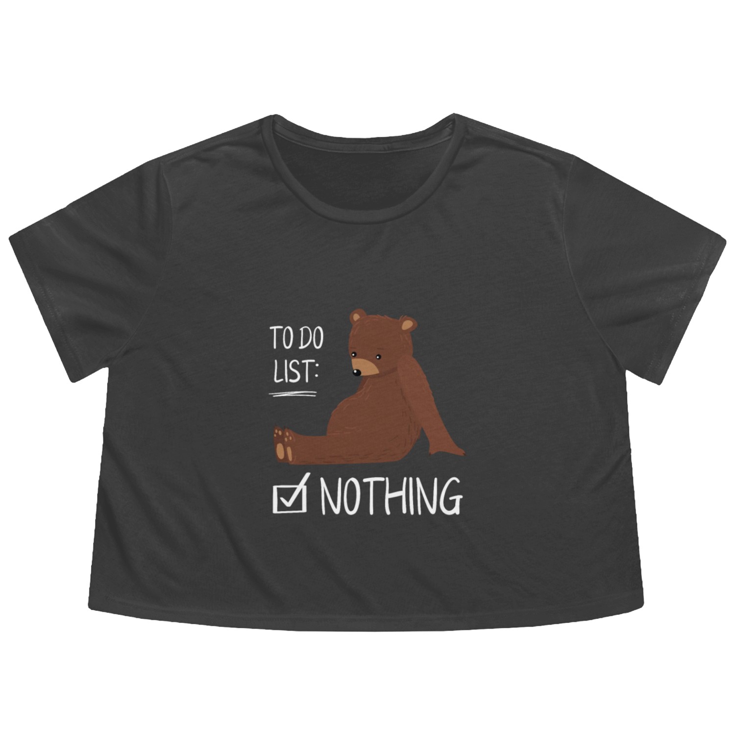 To Do List Nothing Bear Sleep Flowy Cropped Tees