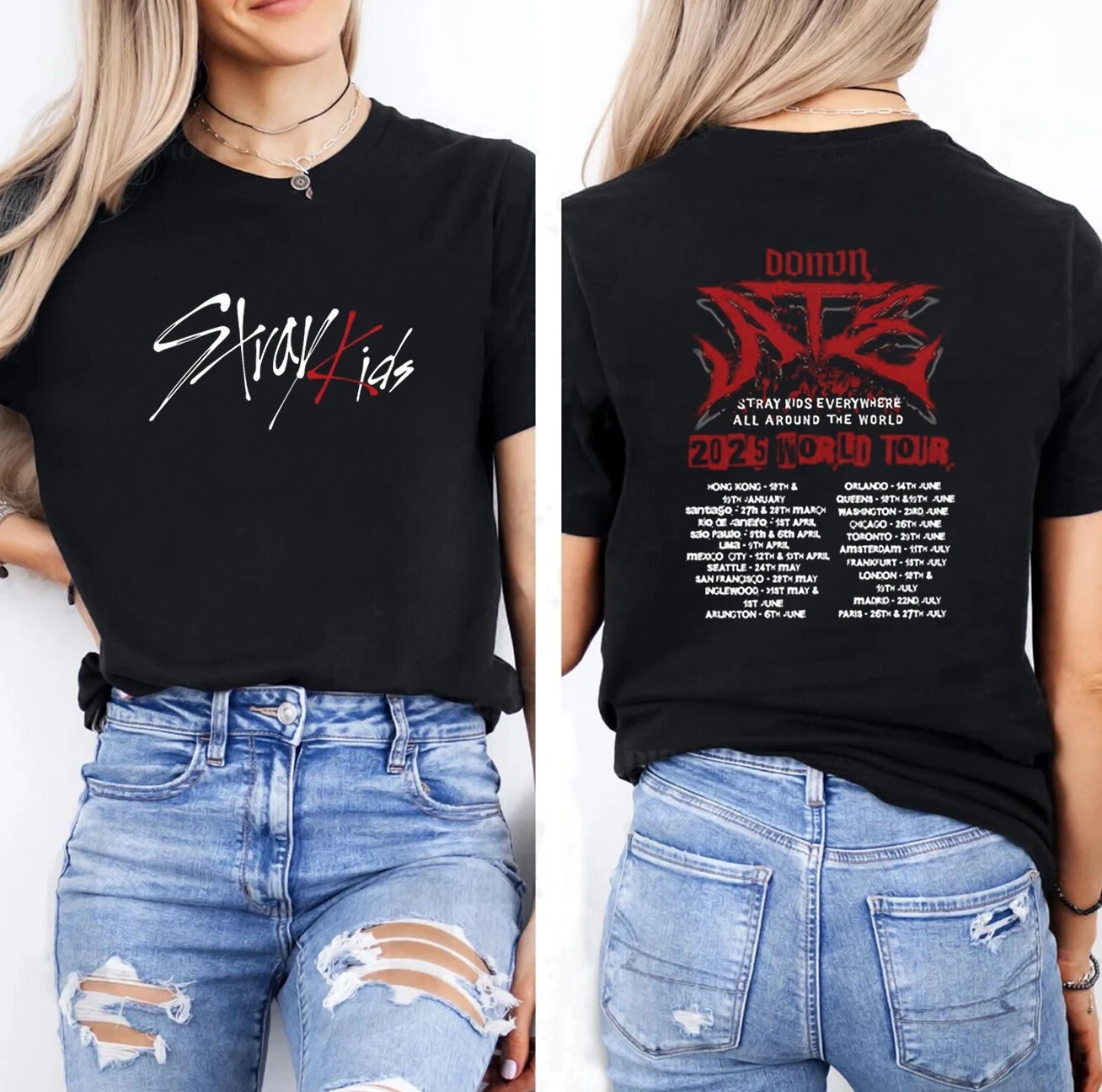 Stray Kids DOMINATE Tour 2025 T-Shirt Kpop Concert Merch SKZ Fan Unisex Tee