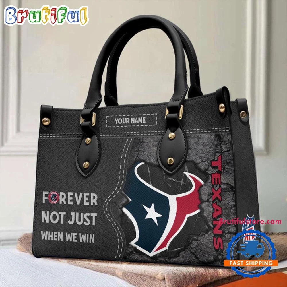 Houston Team Texans Forever Leather Bag, Football Women Leather Handbag