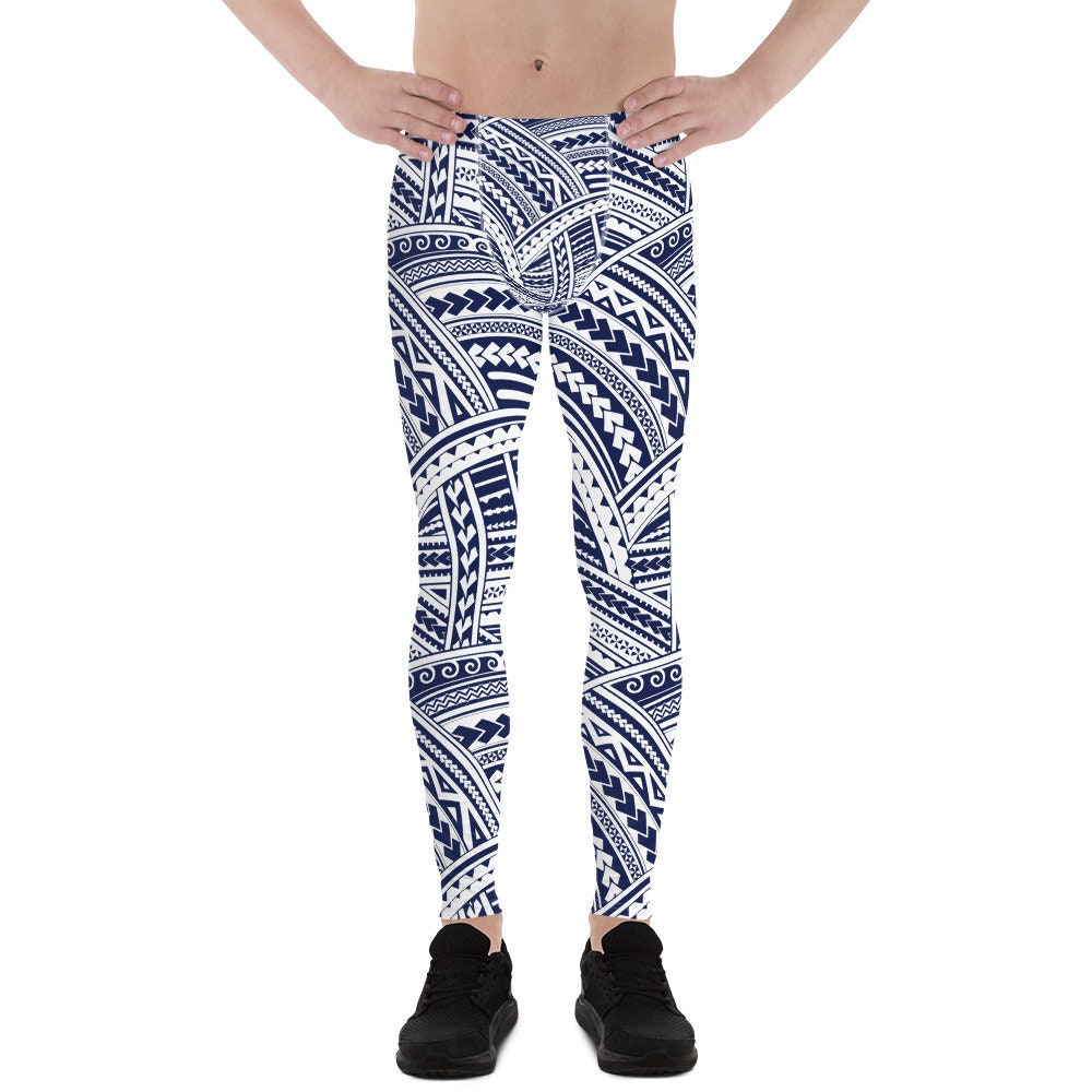 Mens Leggings - Meggings - All Over Print Maori, Hawaiian, Polynesian T Tattoo Design