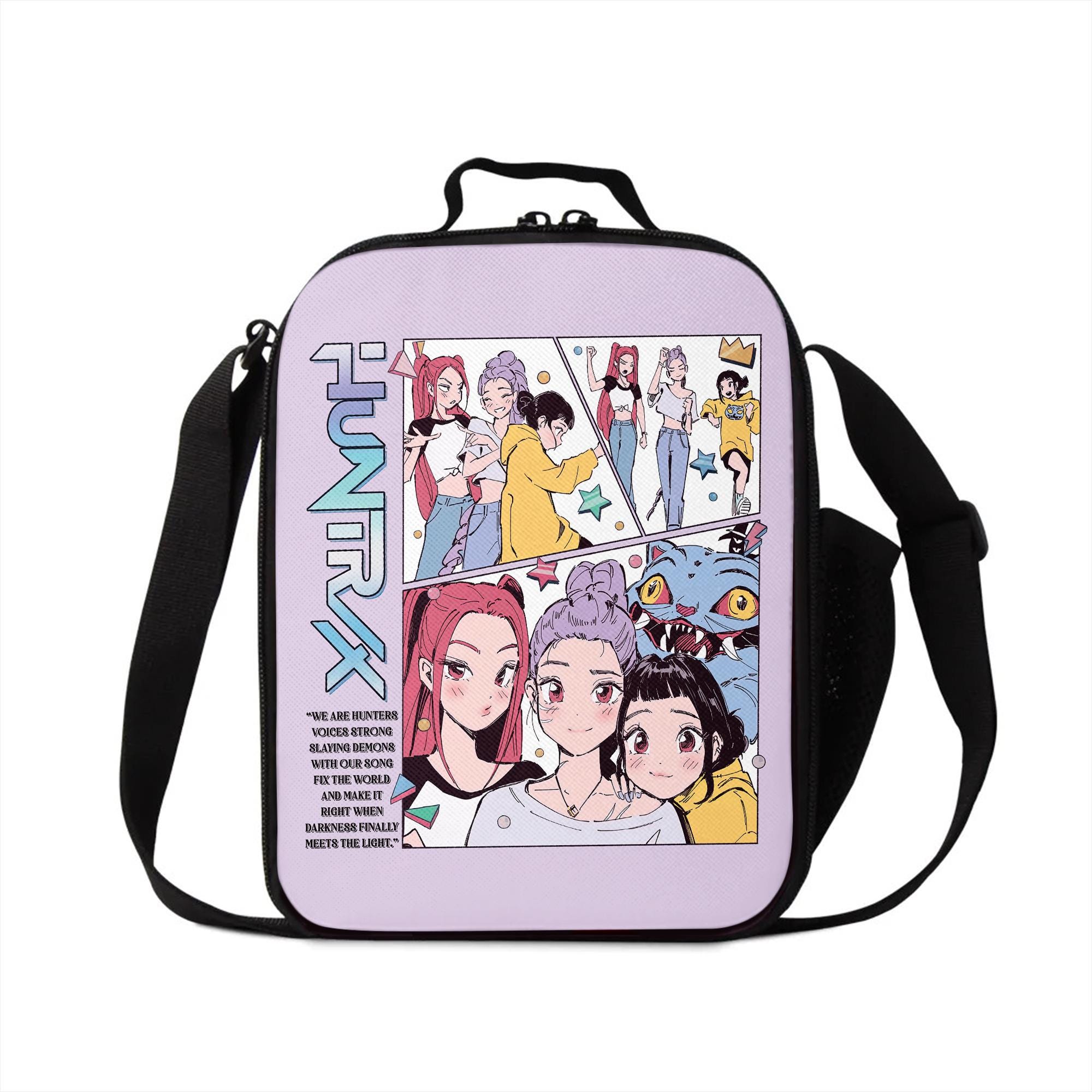 Huntrix Demon Hunters Kids Lunch Bag, Kpop Demon Hunter Movie Lunch Bag, Demon Hunter Merch, Kpop Idol Group Lunch Bag, Back to School Lunch Bag