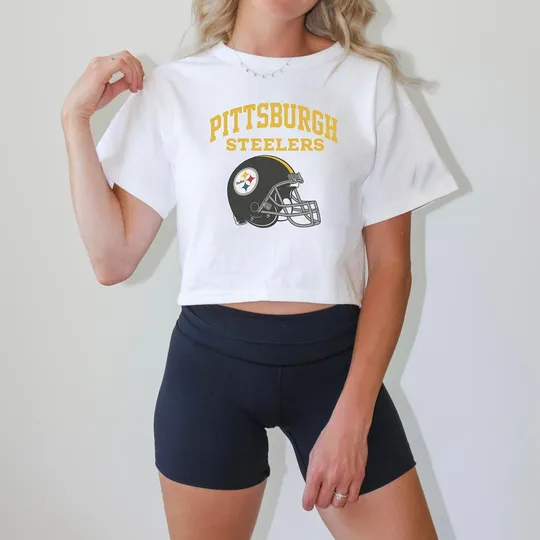 Pittsburgh Steeler Crop Top, Athletic Top, Steeler Merch, Steeler T-Shirt,
