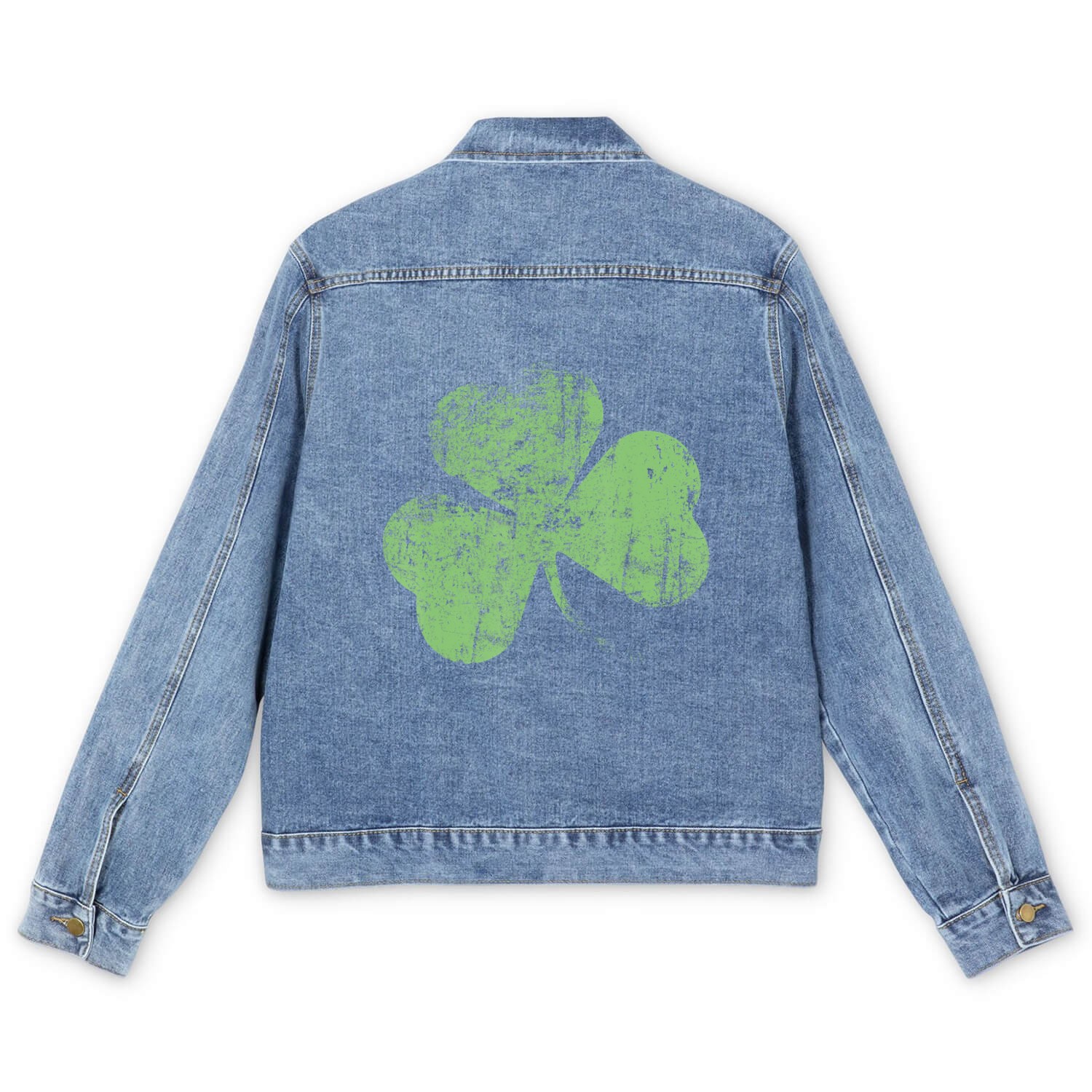 Irish Shamrock Design Irish Pride Green Shamrock Men's Denim Jackets