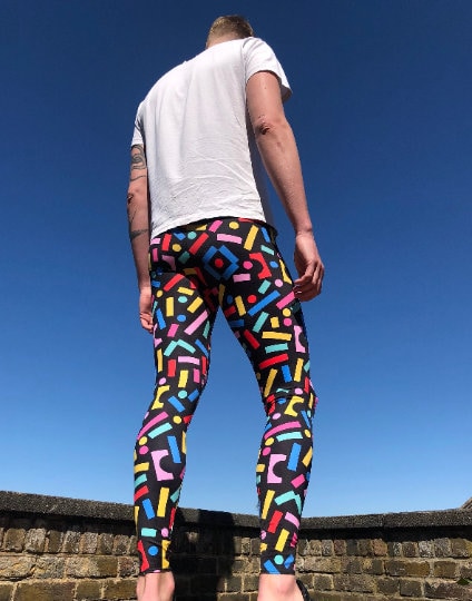 Block Confetti Meggings, Crazy Leggings, Festival Pants, Colourful leggings