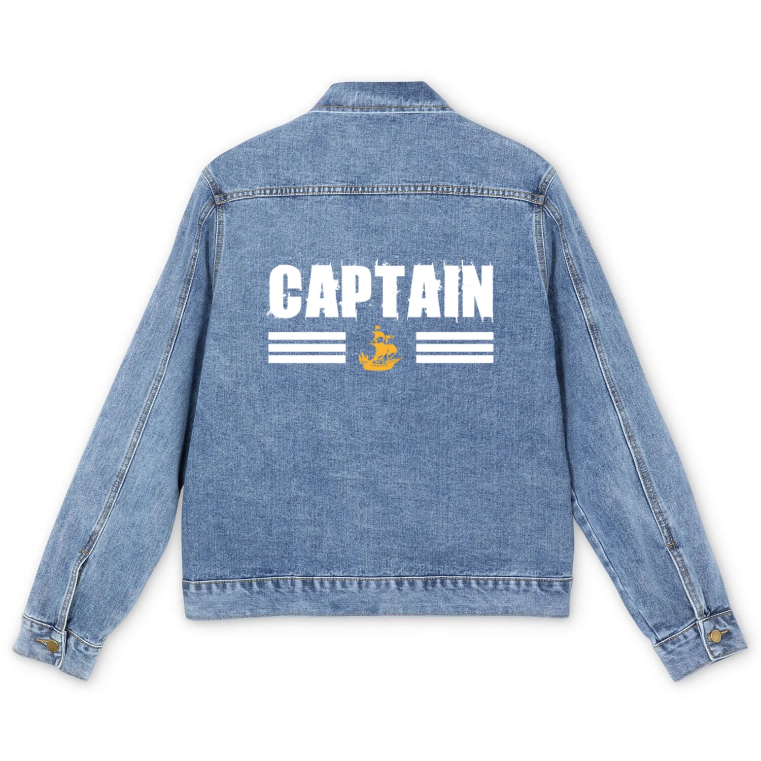 Captain Awesome Gift I Sailing Sailor Sail Boat Men's Denim Jackets