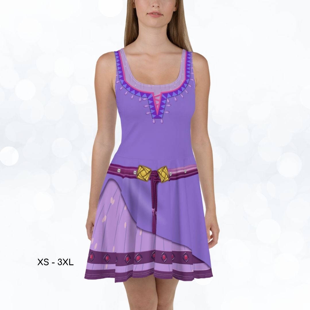 Asha Inspired Wish Skater Dress, Running Costume, Marathon, Halloween Dress, Cosplay Outfit, Birthday, Themed Party, Gift for Her, Cruise