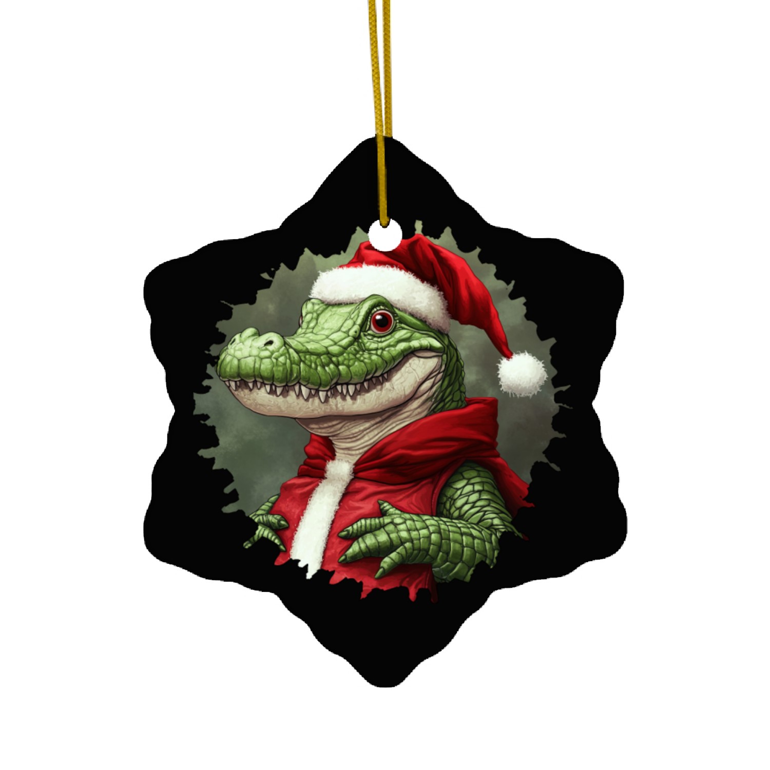 Crocodile Santa Claus Ceramic Ornaments