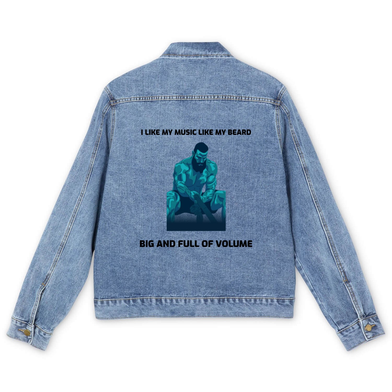 I Like My Music Like My Beard Men's Denim Jackets