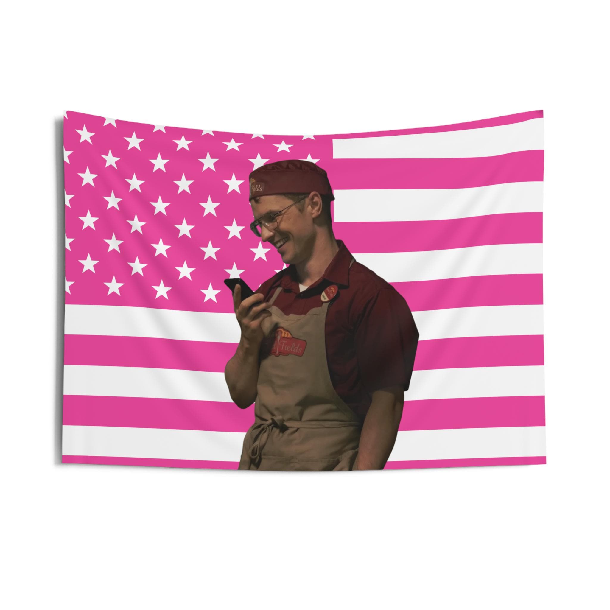 Vigilante/Adrian Chase Tapestries, Vigilante Adrian Chase Pink Flag, Freddie Stroma - Vigilante Indoor Wall Tapestries