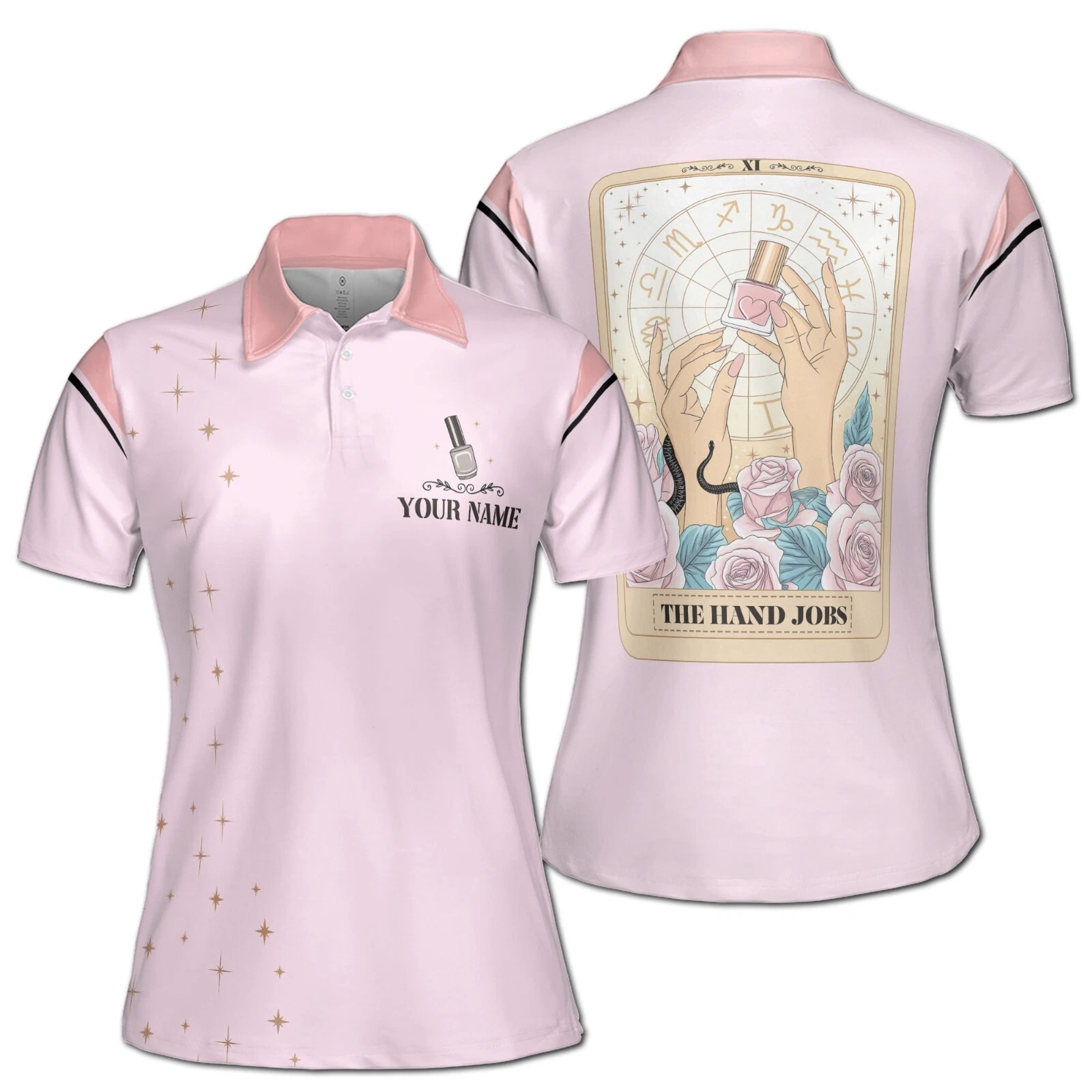 Women's Custom Name Tarot Nail Boss Polo Shirt