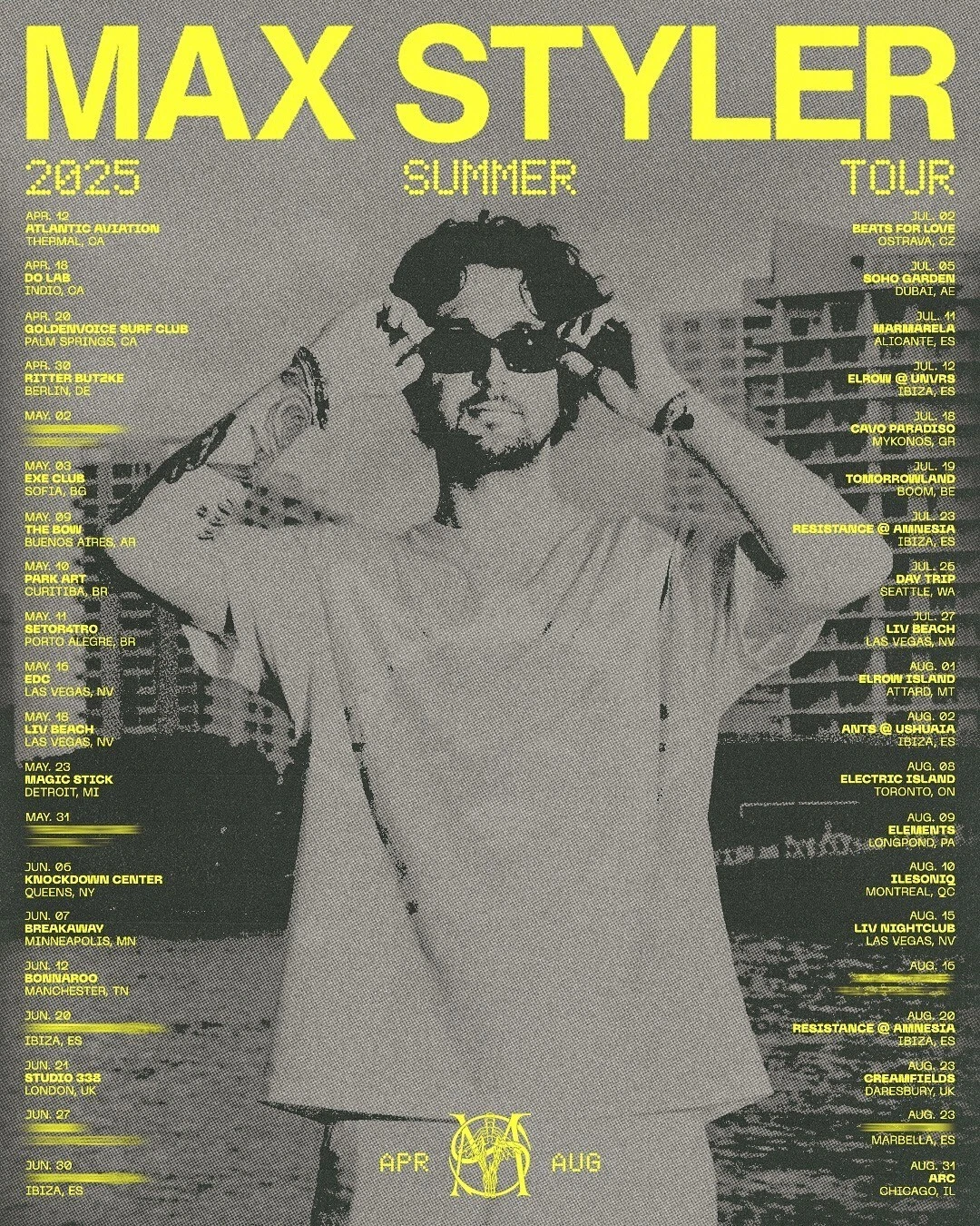 Max Styler Music Show 2025 Summer Tour Poster