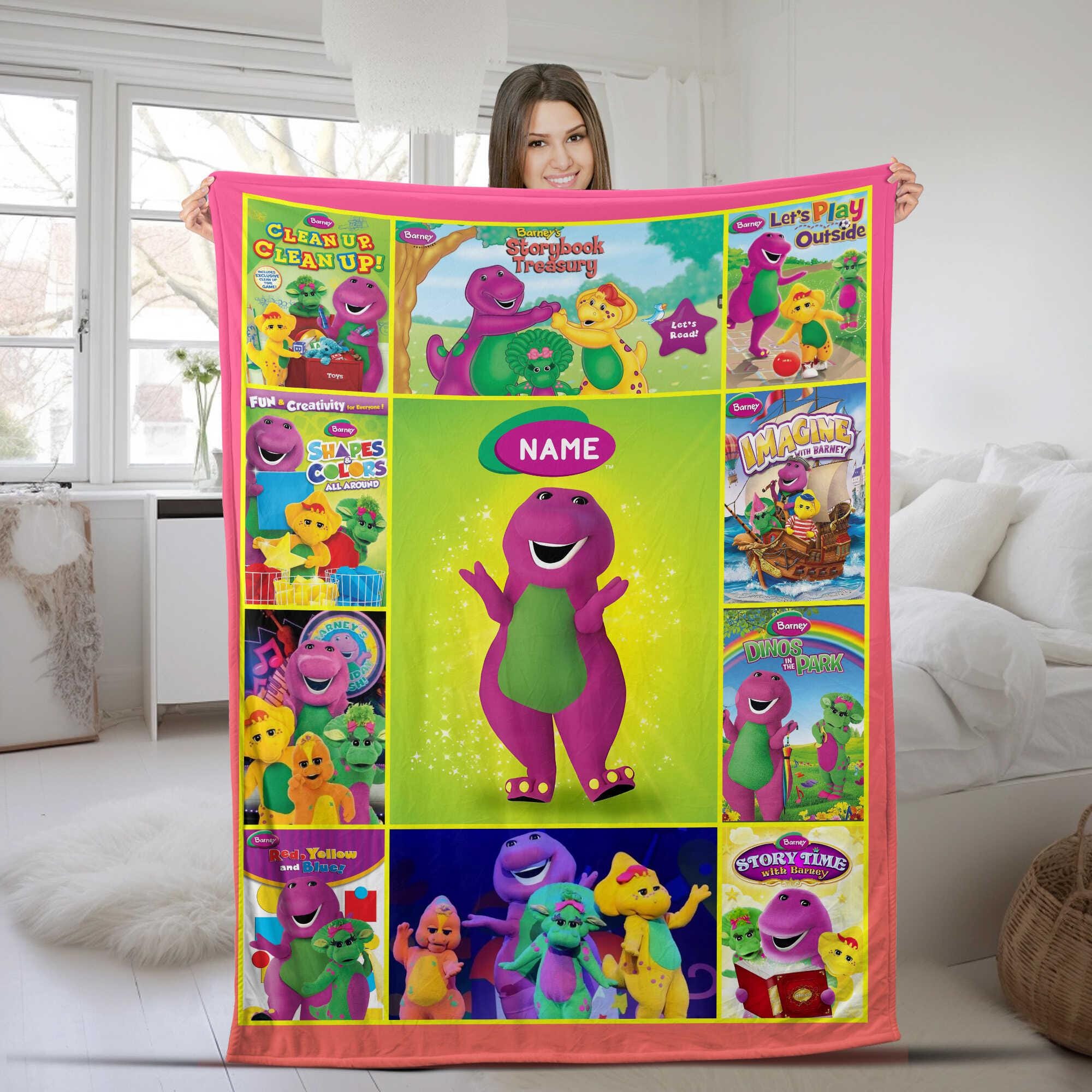 Barney and Friends Custom Blanket/Barney the Dinosaur Blanket/Personalized Barney Gift/Dinosaur Lover Blanket/Birthday Gift