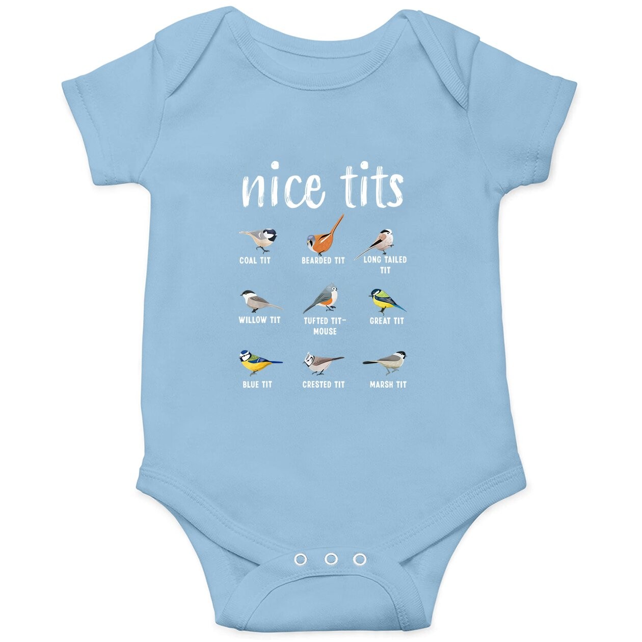 Nice Tits Bird Species Baby Bodysuit