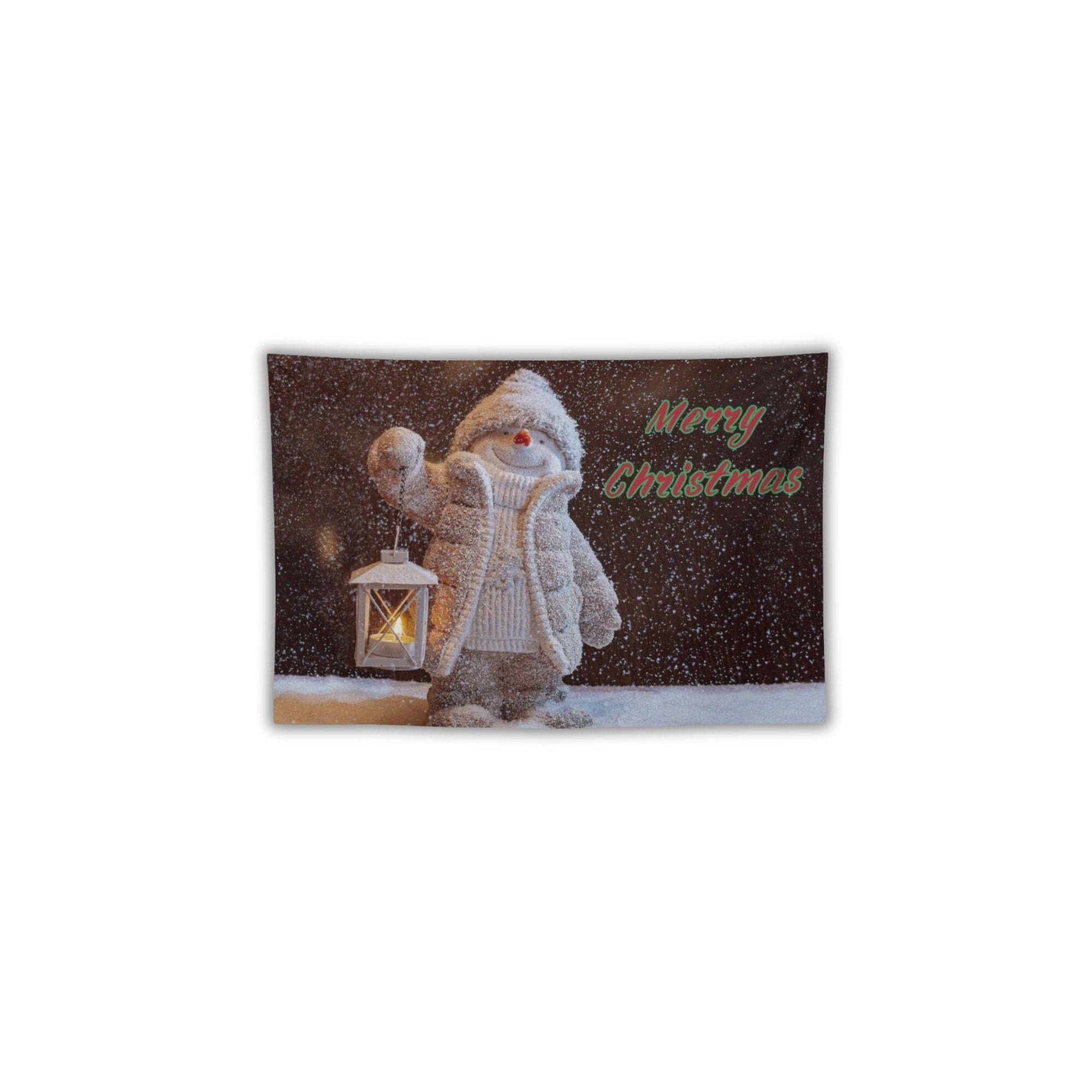 Merry Christmas Snowman Tapestry, Winter Holiday Wall Hanging, Christmas Tapestry, Christmas Gift, Christmas Wall Art, Christmas Home Decor