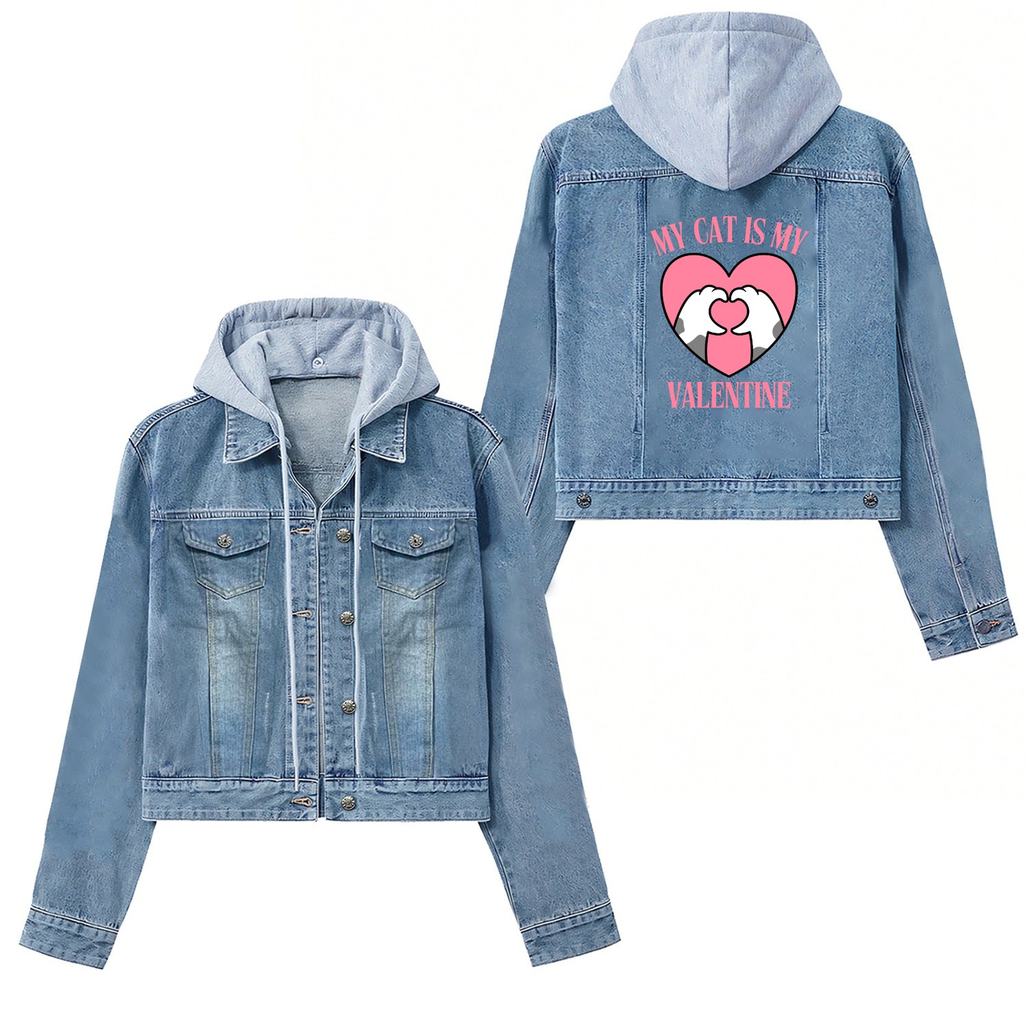 My Cat Is My Valentine Women's Denim Jackets
