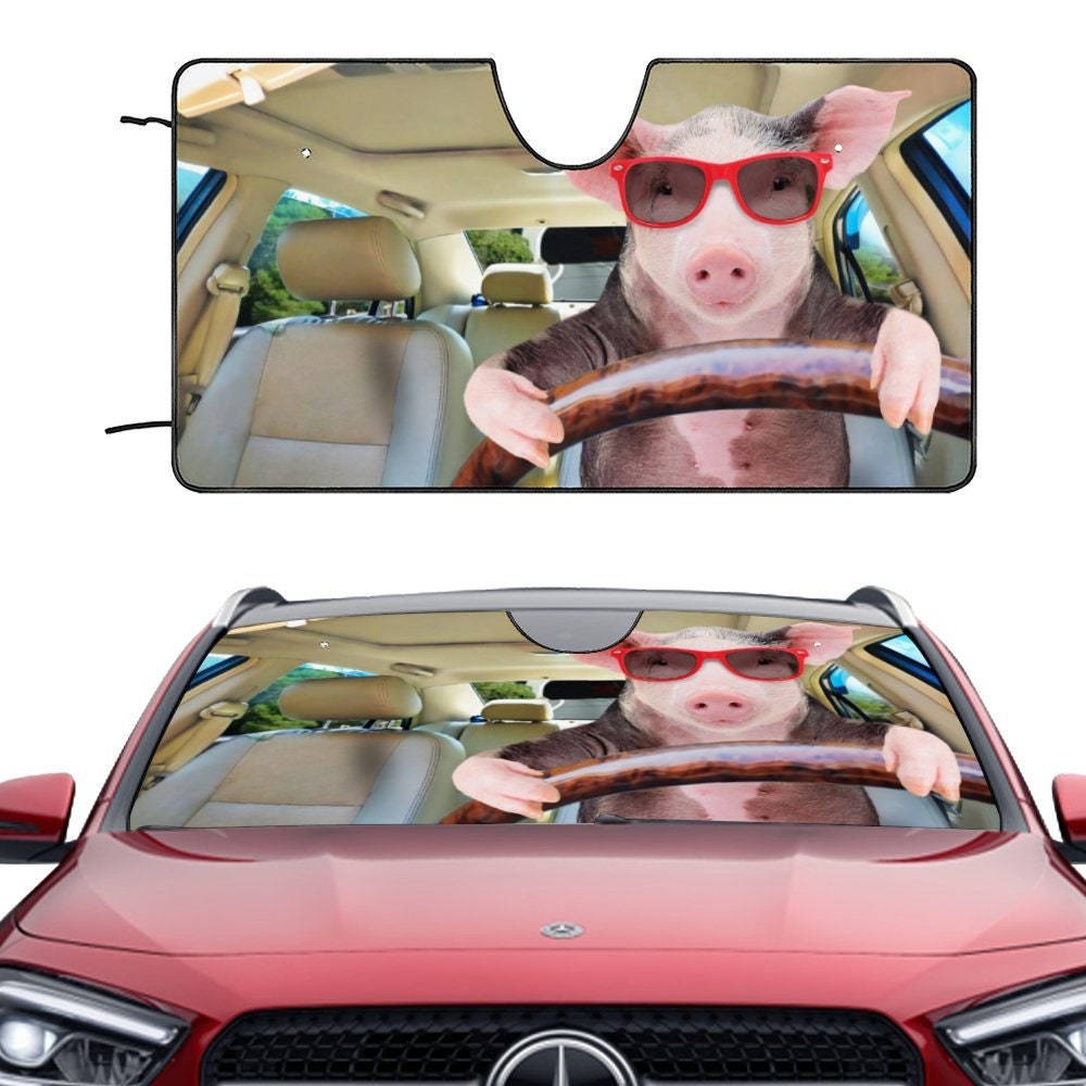 piggy car visor,cartoon pig car visor,car decoration,cute pig car visor,car screen decoration Car Accessories