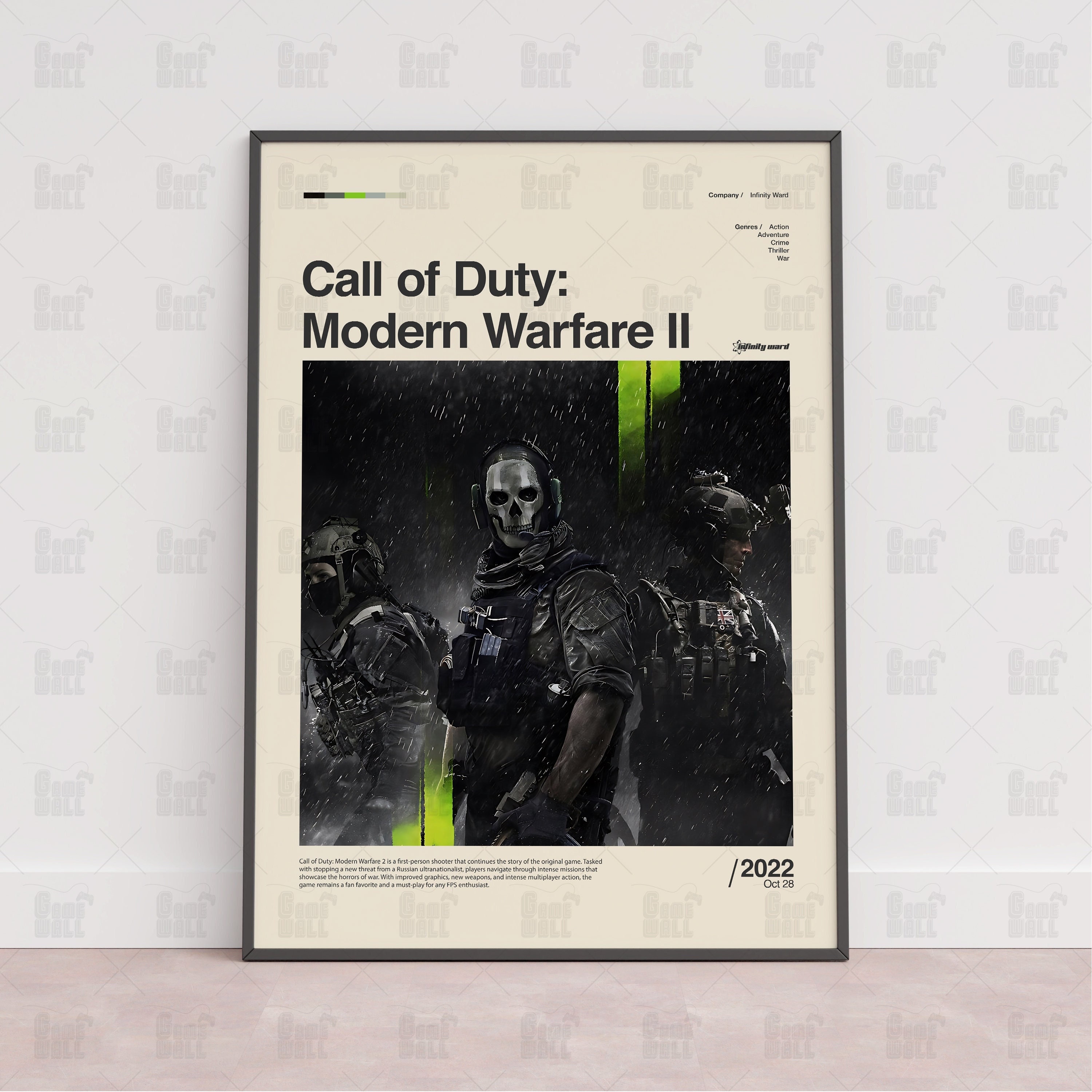 Call of Duty Modern Warfare II Poster, Gaming Room Poster, Gaming Wall Poster, Gaming Print Poster, Game Gift, Video Games Poster,Gaming Art