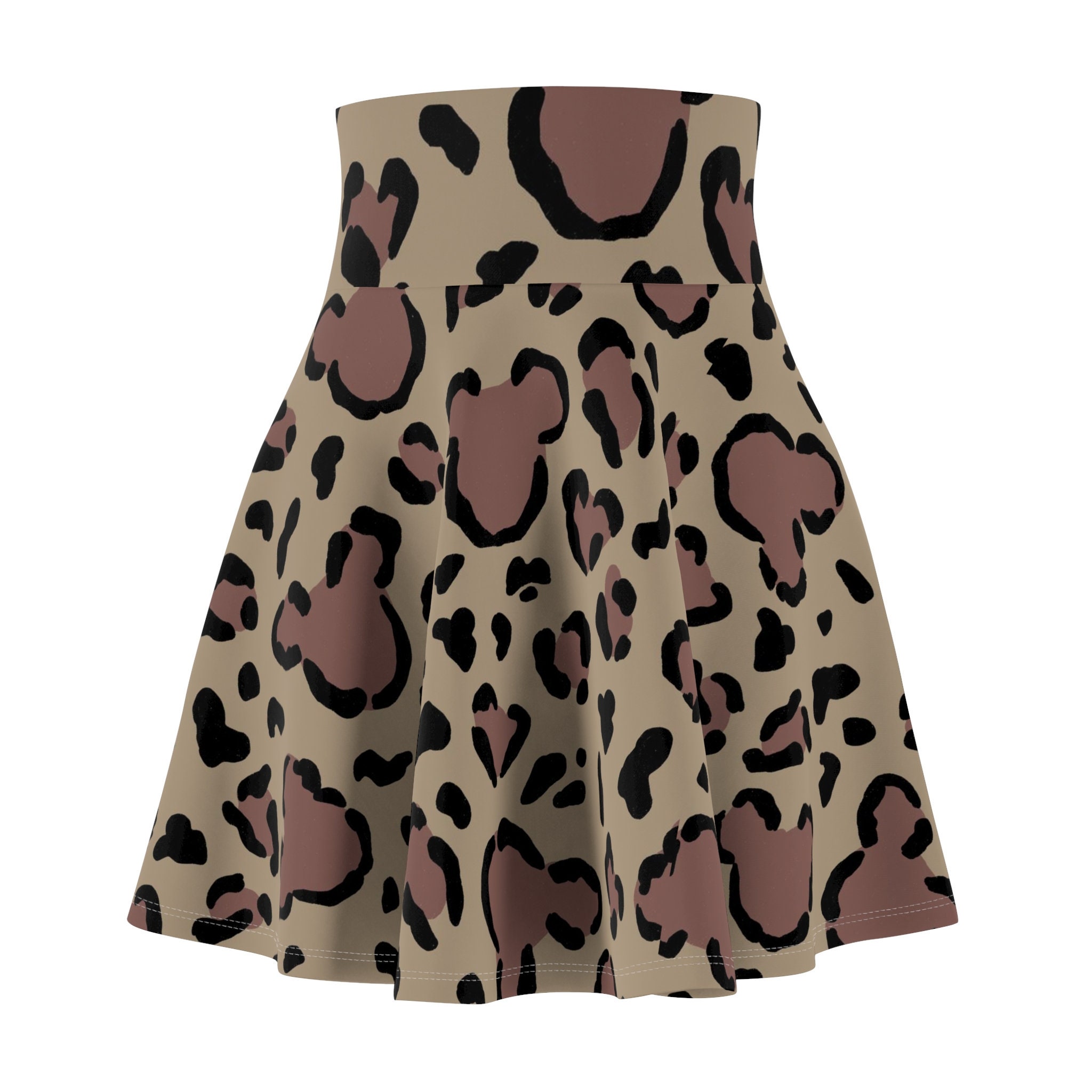 Animal print Women's Skater Skirt | 4" wide high-rise elastic waistband | Women Summer Skater Skirt | Beaching Outfit