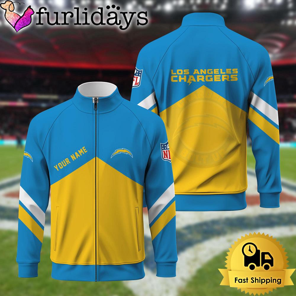 Los Angeles Chargerss Logo Custom Standing Neck Zipper Jacket