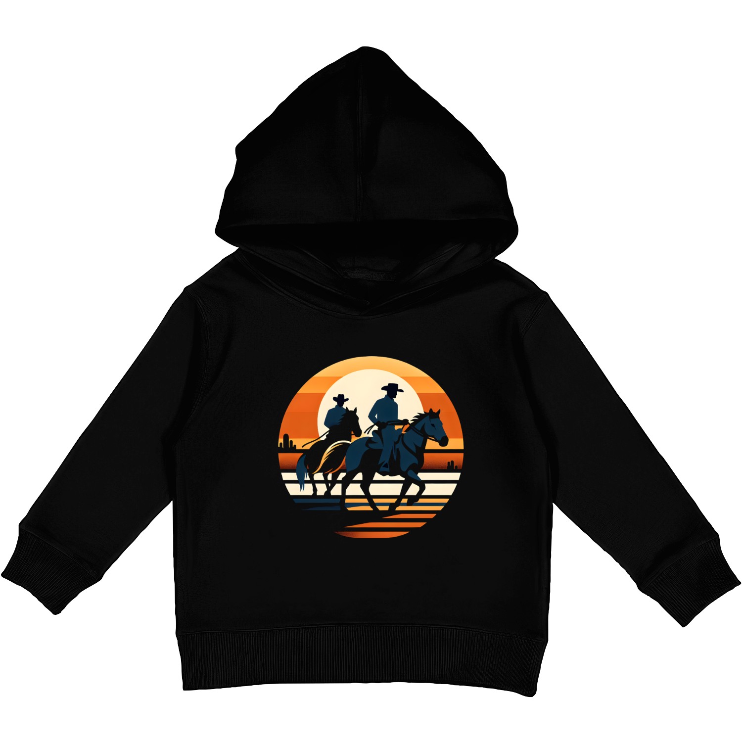 Western Cowboys Silhouette Kids Pullover Hoodies