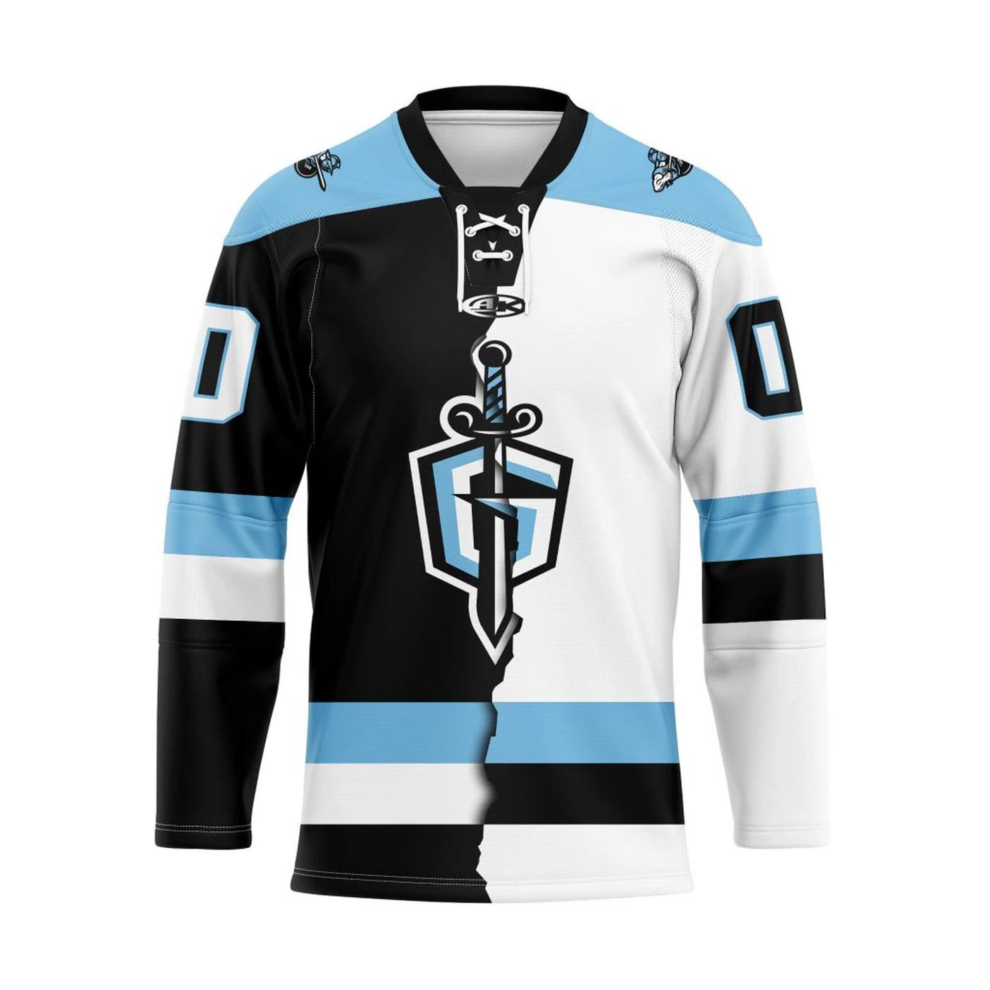 Atlanta Gladiators Personalized 2025/26 Black Mix White Lace Hockey Shirt