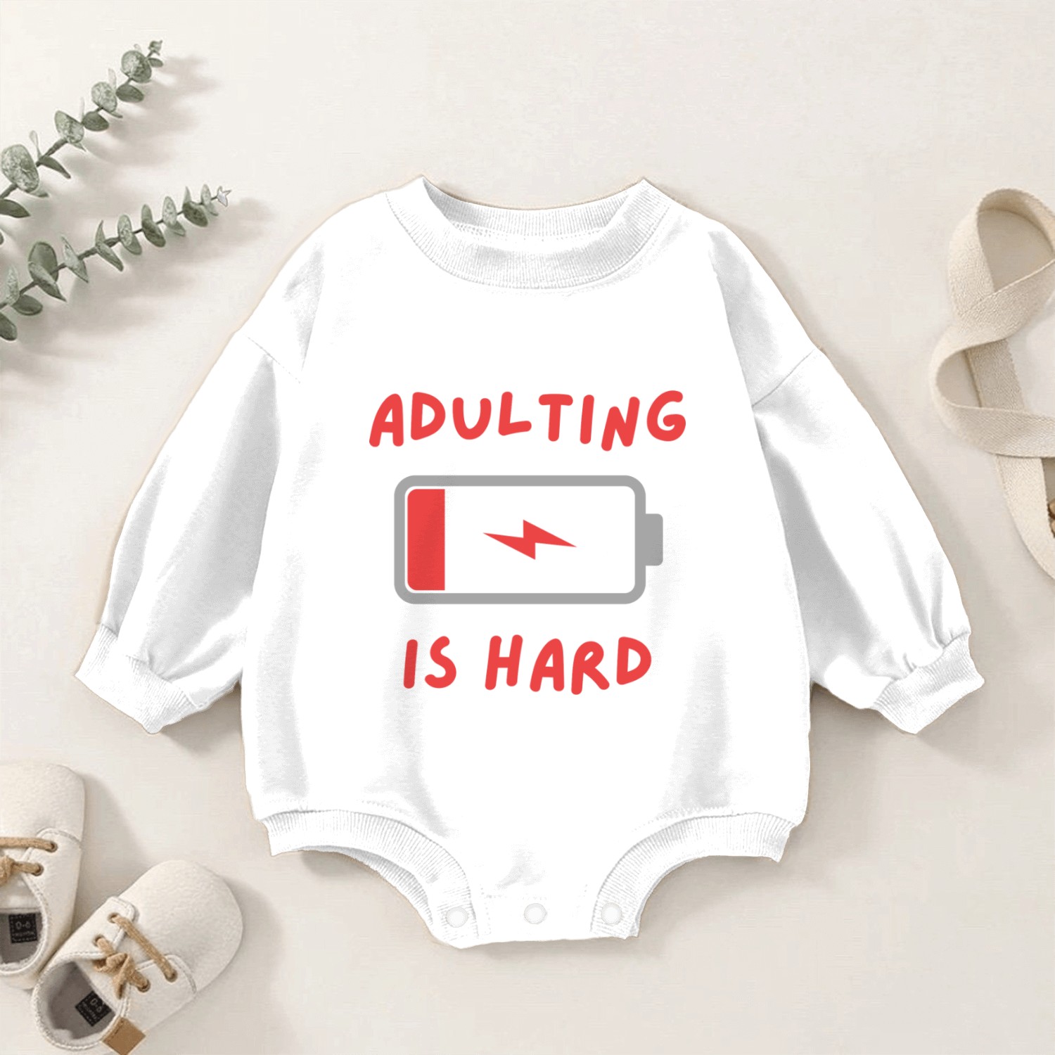 Adulting is hard Baby Romper Sweatshirts