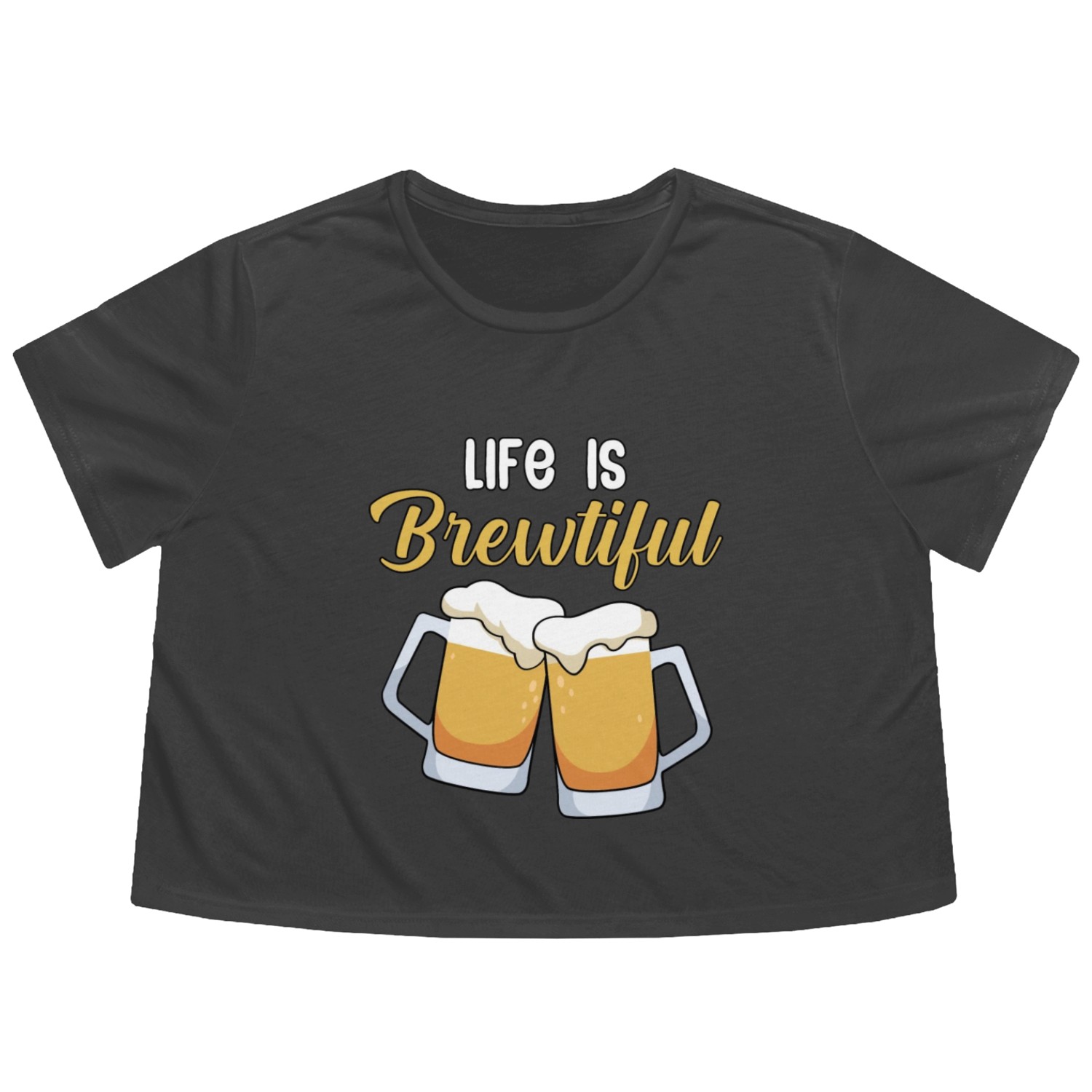 Life Is Brewtiful Flowy Cropped Tees