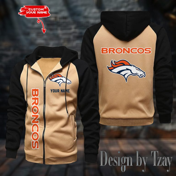 Broncos Raglan Zip Hoodie, Football Lover Gift, Game Day