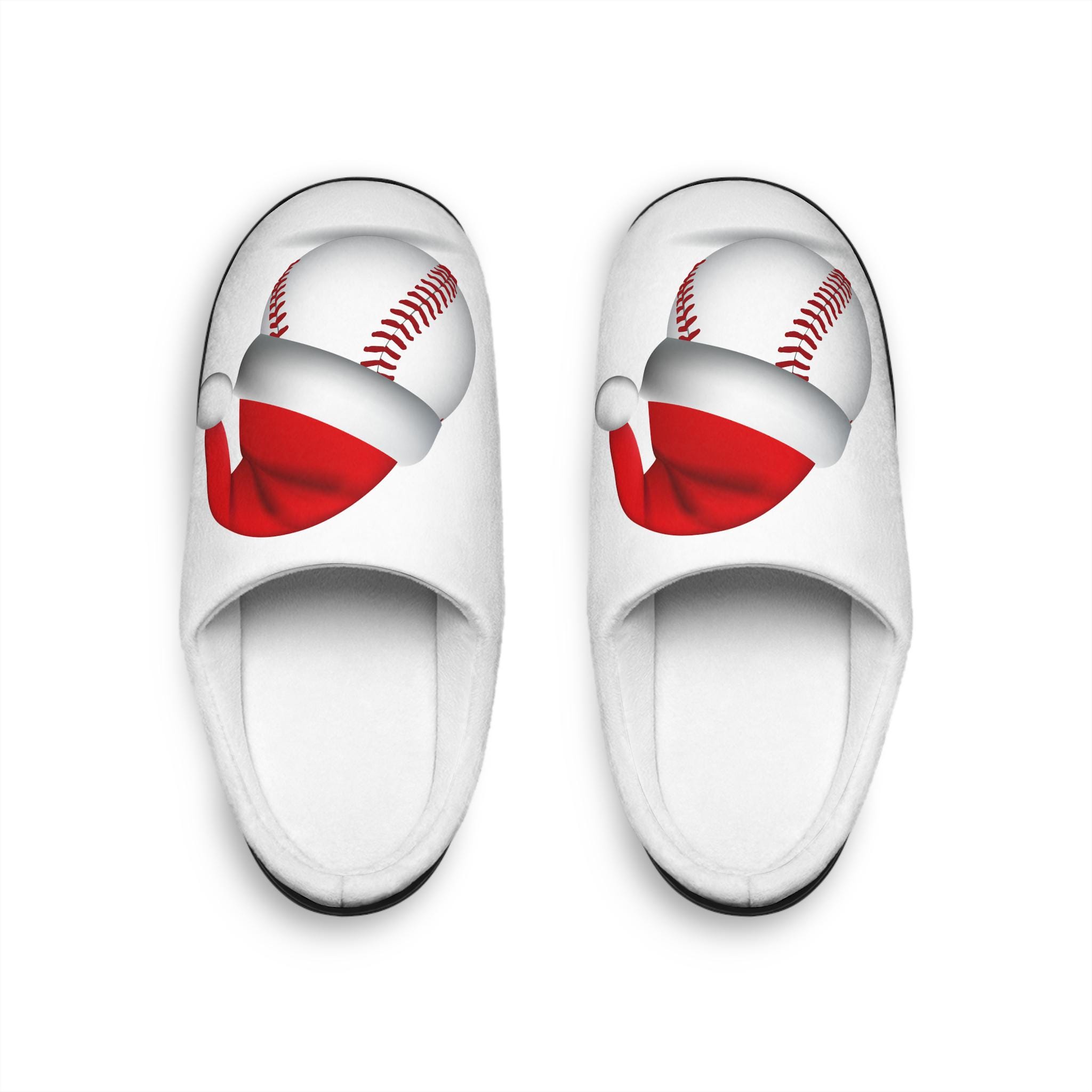 Baseball Christmas Men's Indoor Slippers, slipper, holiday slippers, christmas slippers, Sports Holiday