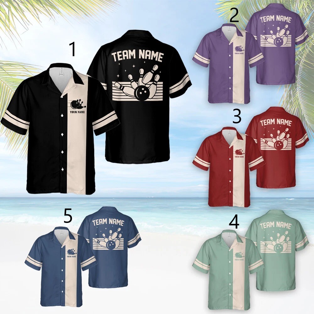Personalized Bowling Hawaiian Shirt, Bowling Team Matching Hawaii Shirt