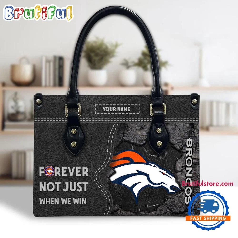 Personalized Denvers Team Broncos Leather Bag, Football Team Leather Bag