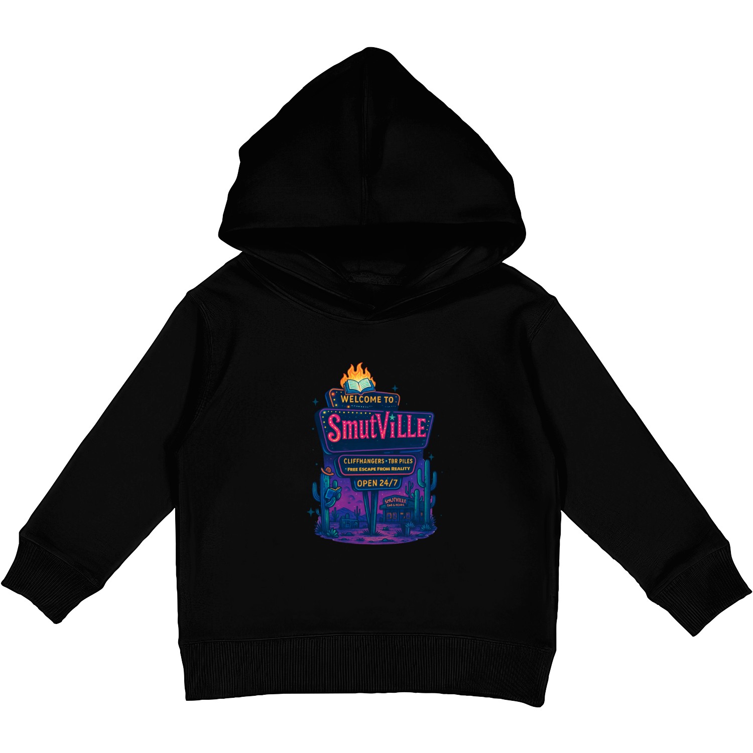 Welcome to SmutVille Neon Sign Kids Pullover Hoodies