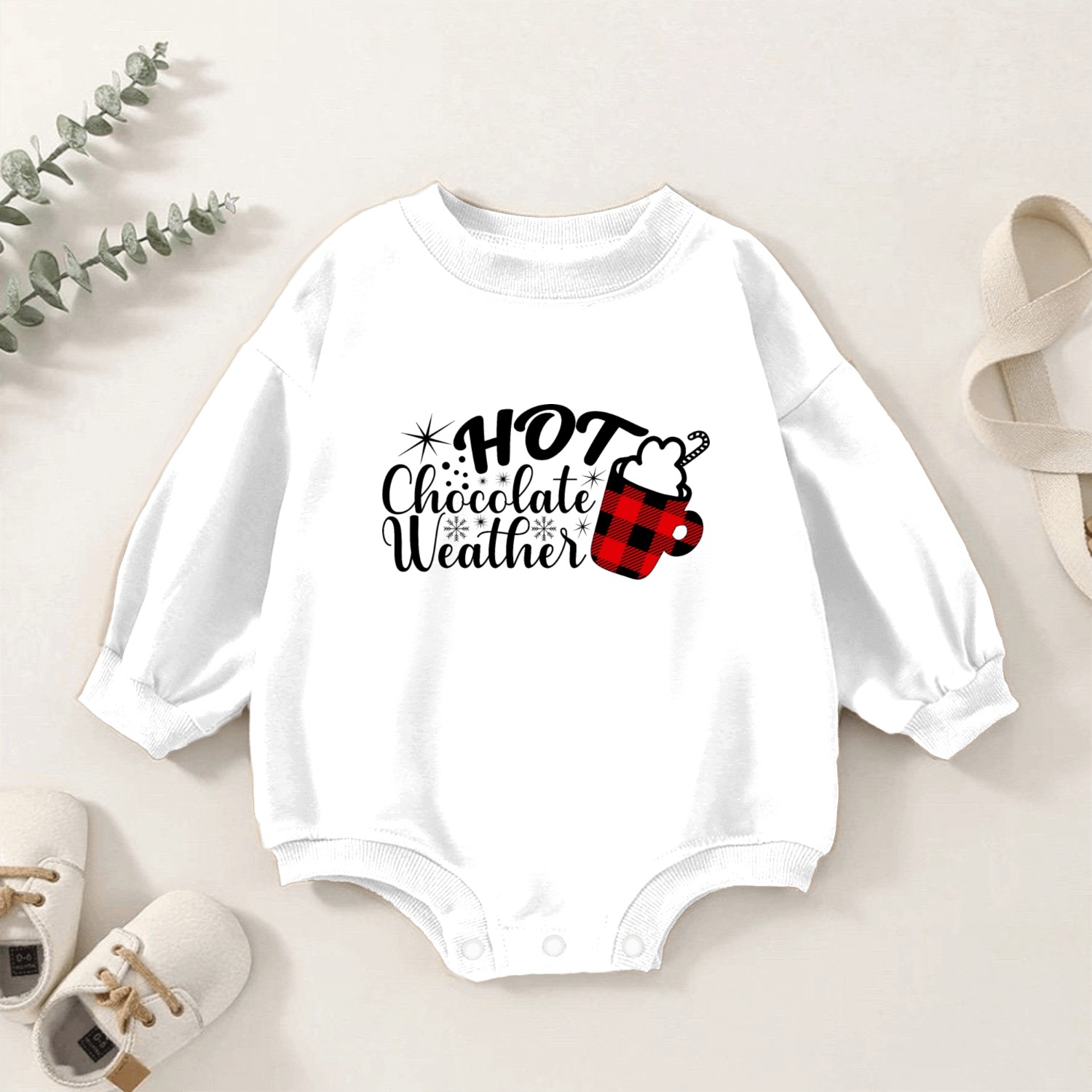 Hot Chocolate Weather Baby Romper Sweatshirts