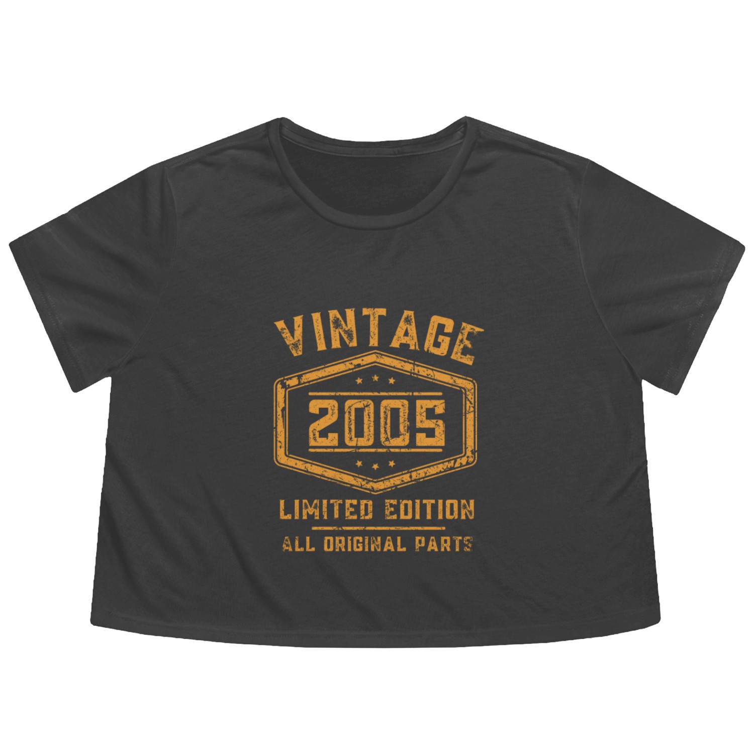 18 Years Vintage 2005 Retro 18th Birthday Flowy Cropped Tees
