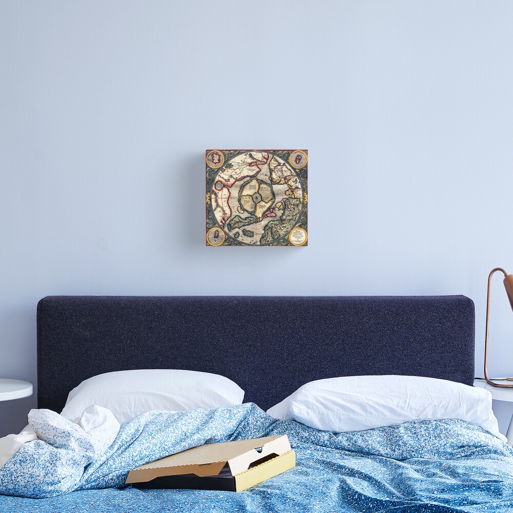 1595 Flat Earth Map Canvas Print