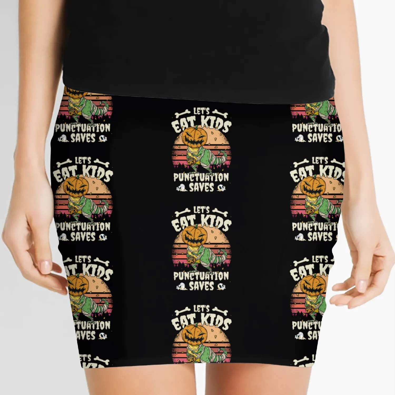Halloween Costume Teacher Lets Eat Kids Women's Mini Skirts