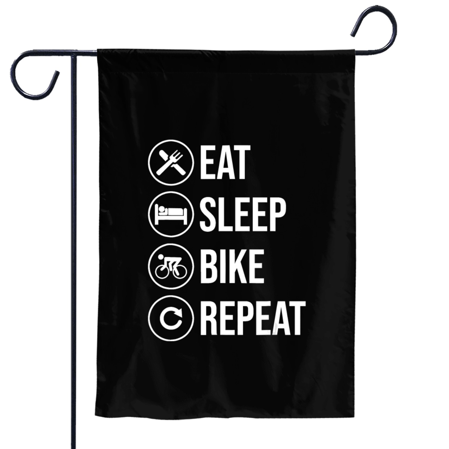 Eat Sleep Bike Repeat Biking Riding Ride Bikes Garden Flags