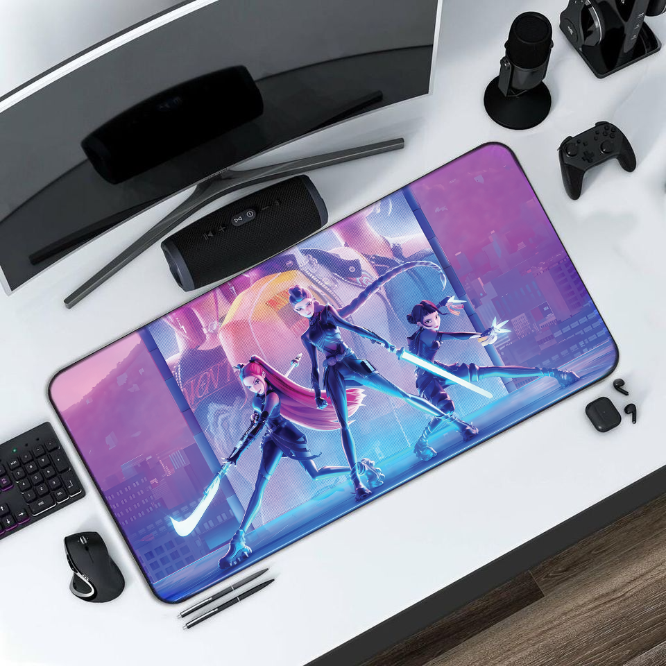 Kpop Huntryx Desk Mat Aesthetic, Mouse Pad, Matching Desk Accessories - Saja Boys