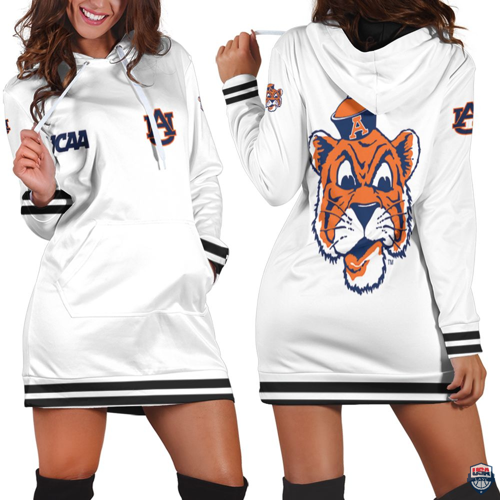 Auburn Tigers NCAA Classic White 3D Hoodie Dress