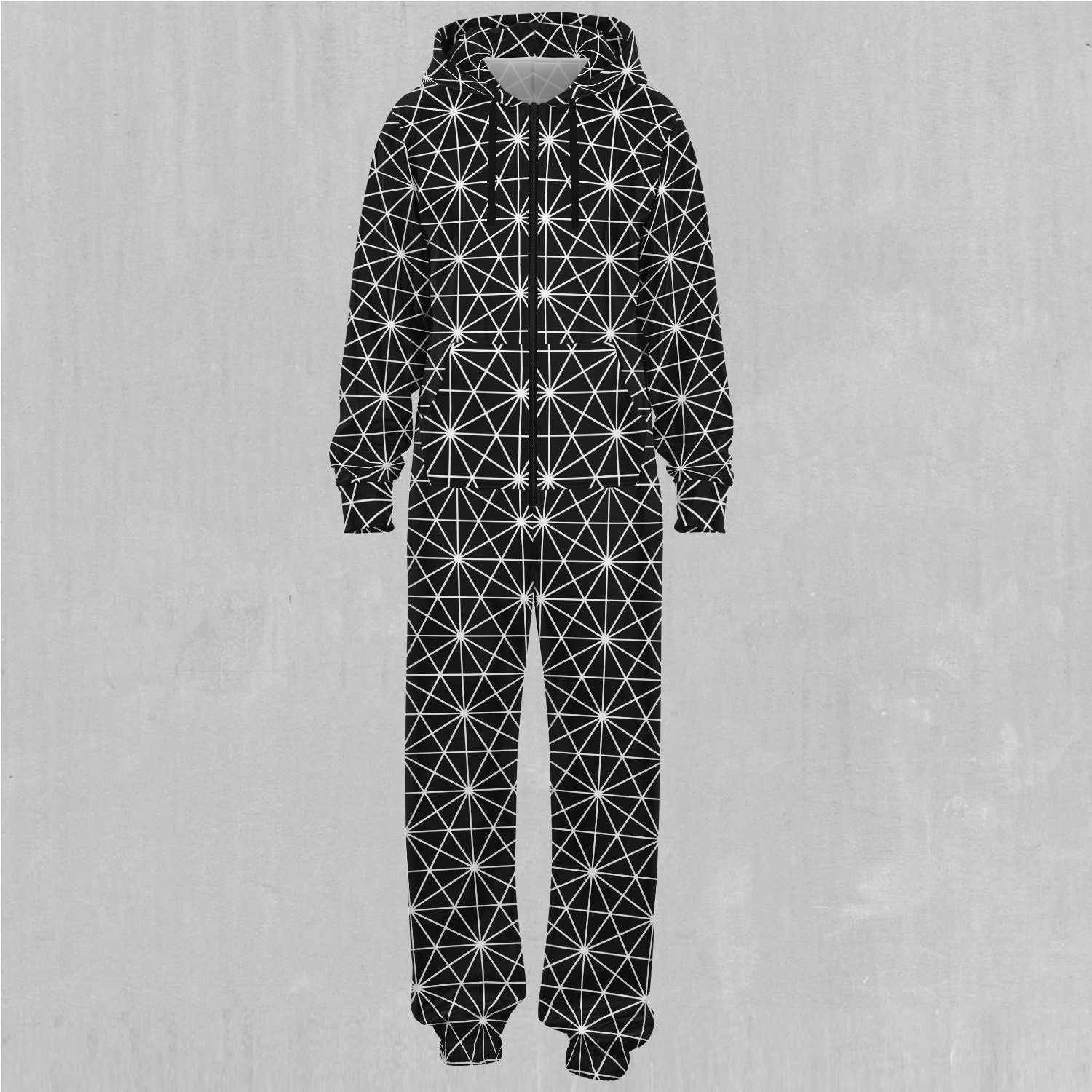 Star Net Sacred Geometry Adult Zip Up Jumpsuit Pajamas