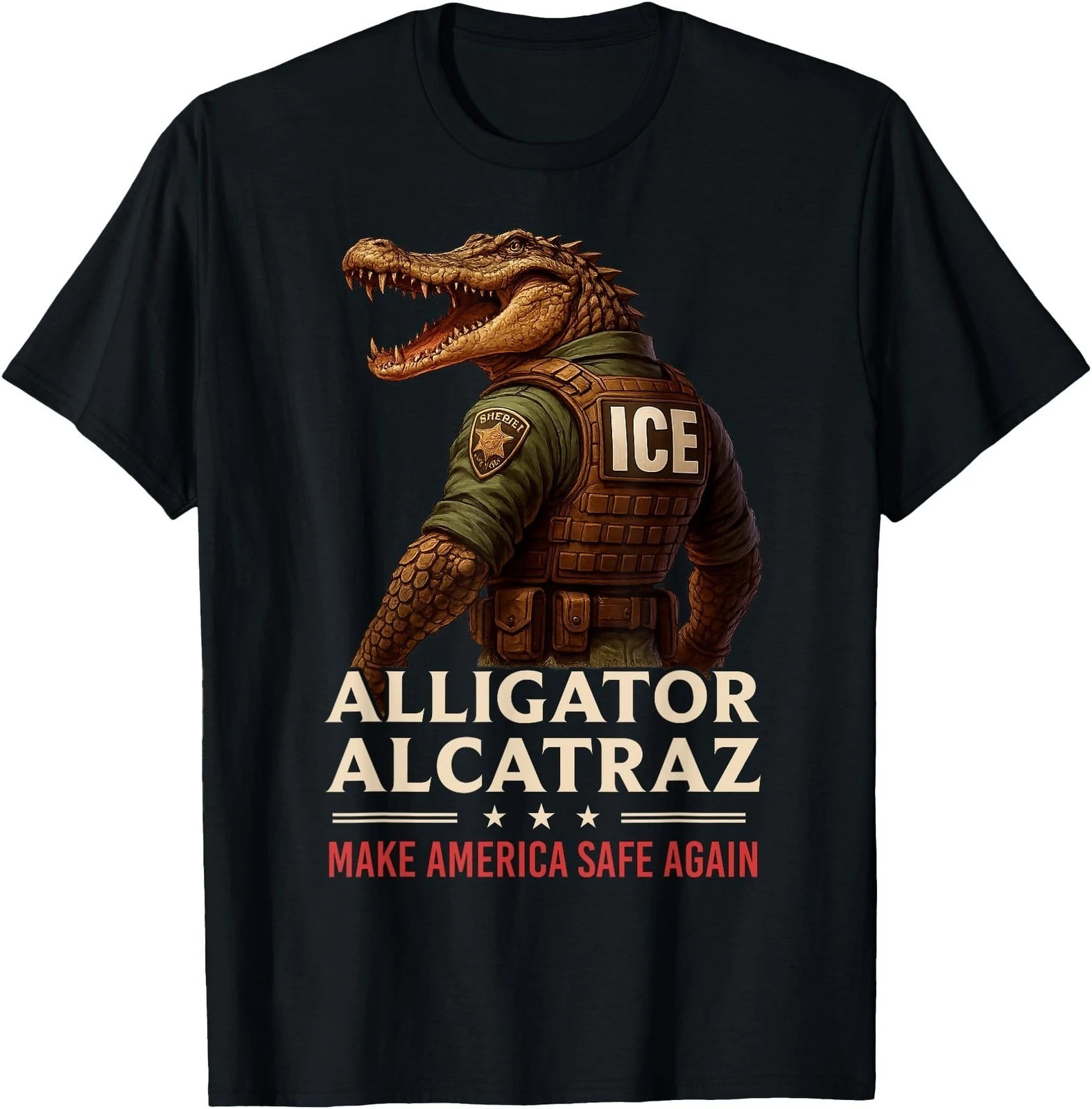 Alligator Alcatraz Ice Nature’s Own Border Patrol Men Women T-Shirt ICE T-Shirt