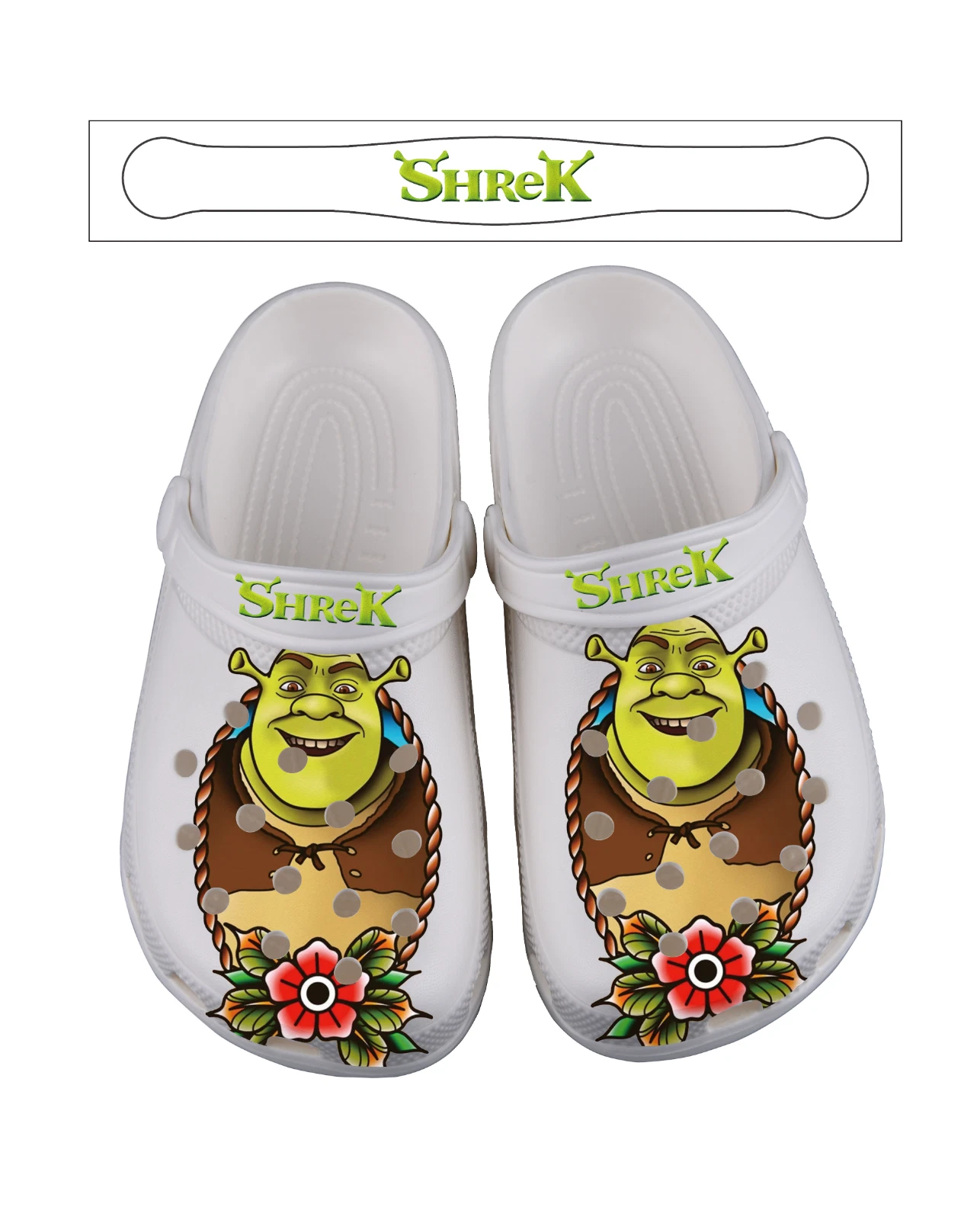 Personalized Shrek Floral Slippers Clogsband Clogs For Adults Lovers
