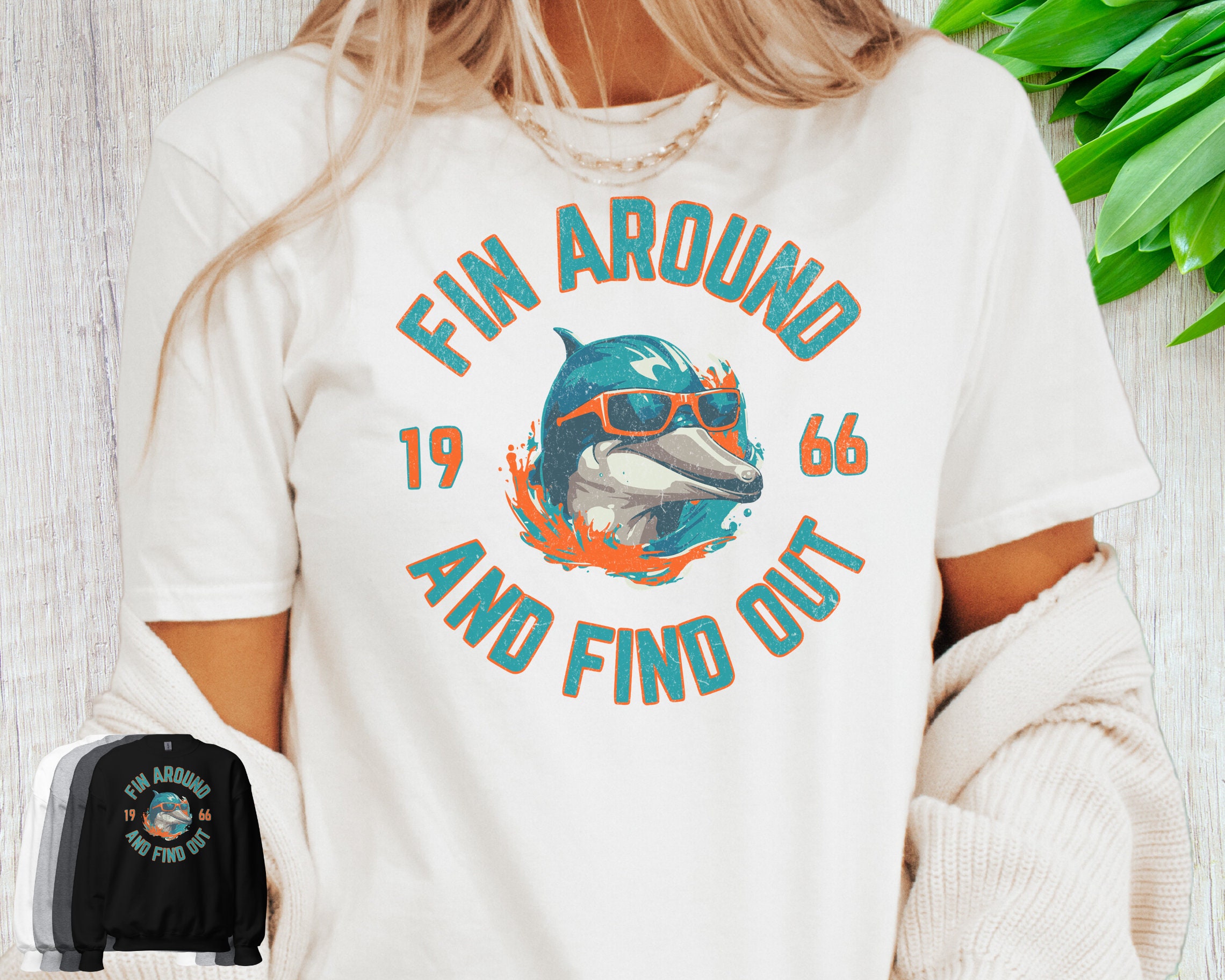 Miami Dolphin Football Shirt, Miami Dolphin Gift, Vintage Miami Dolphin, Miami Dolphin , Fins Up, Fin Around