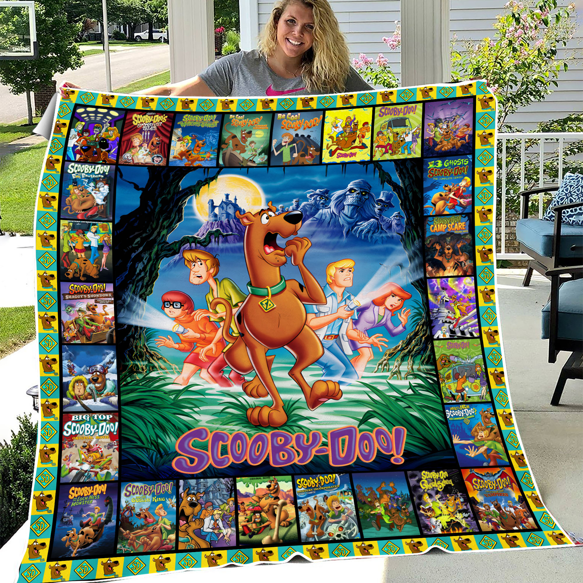 Funny Scooby Doo Fleece Blanket, Scooby Doo Fleece Blanket, Cartoon Blanket, Christmas Blanket, Gift Family