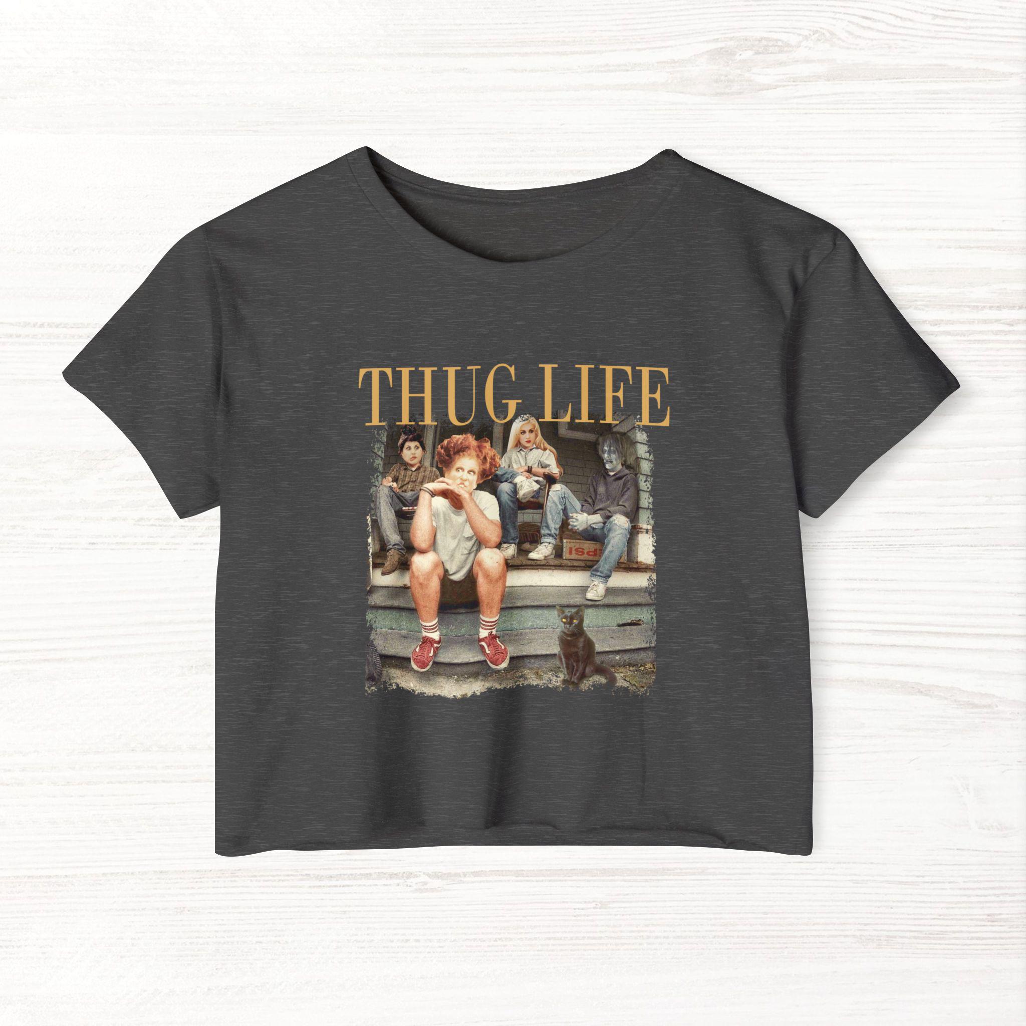Thug Life Halloween Women's Festival Crop Top. Women's Halloween Crop Top. Funny Halloween Crop Top. Thug Life Bad Witches. Salem Witches.