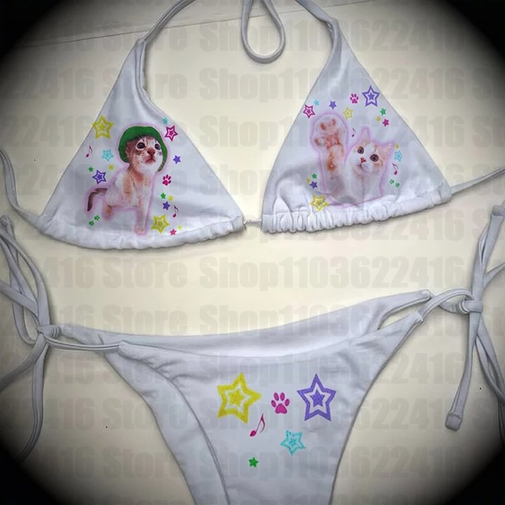 Y2K Brazilian Women's Bikini Set Push-Up Padded Bra Thong Two-Piece Swimsuit Beachwear