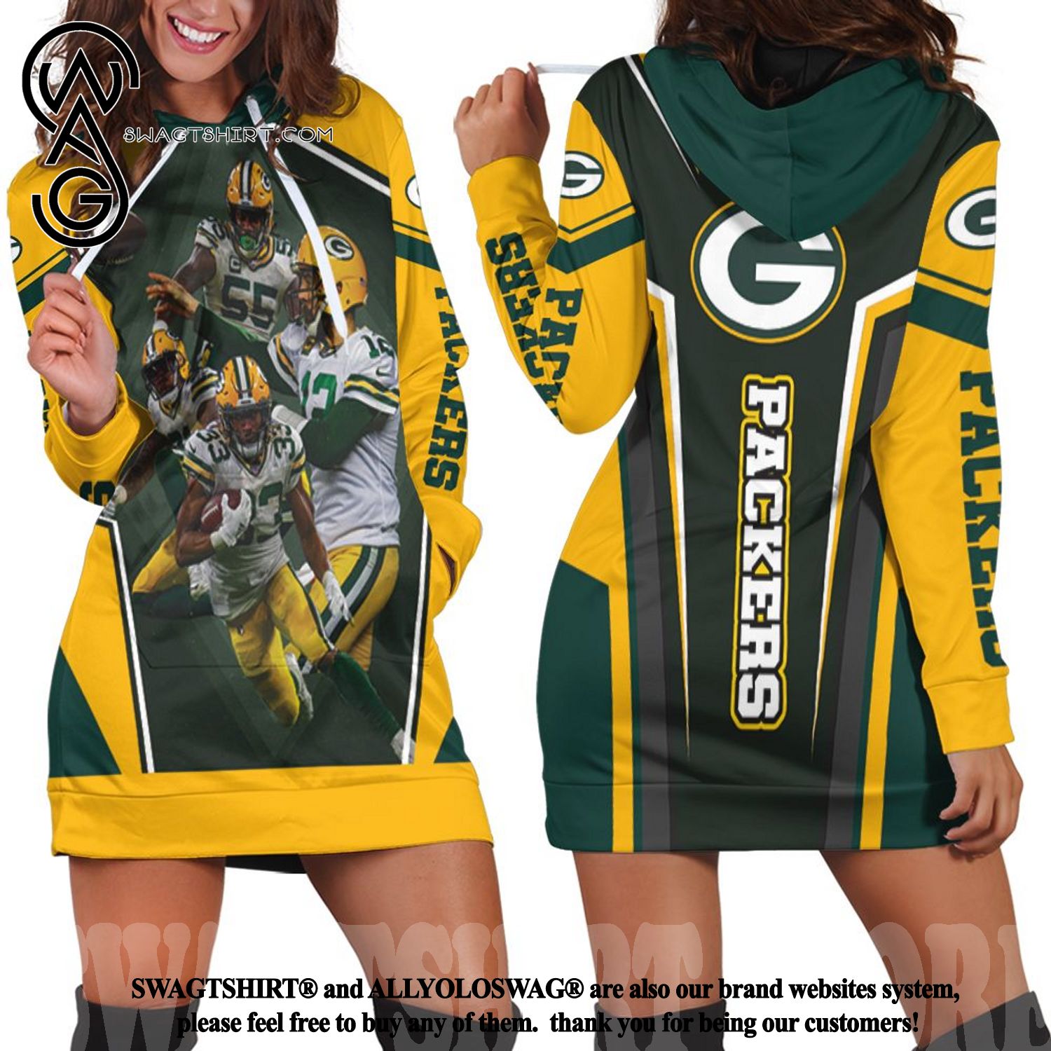 football Green Bay Packers Members Women Hoodie Dress